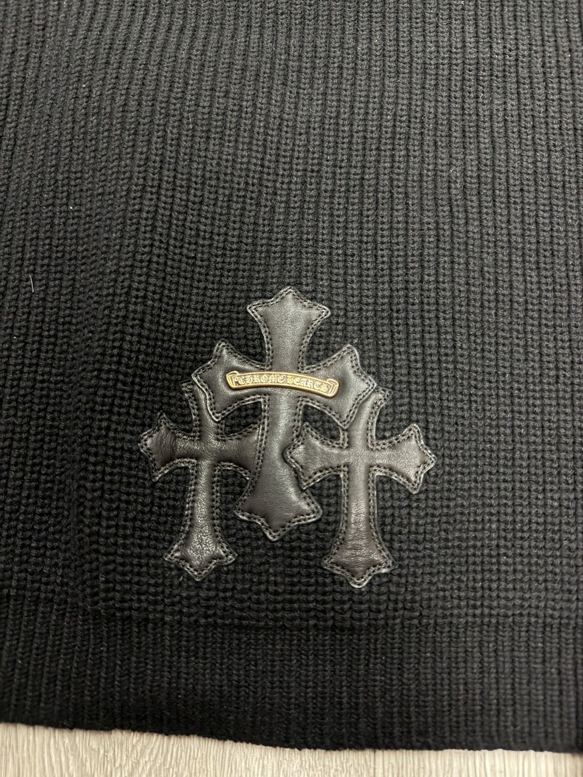 Chrome Hearts Chrome Cashmere Black Triple Cross Crewneck Size US L / EU 52-54 / 3 - 3 Thumbnail