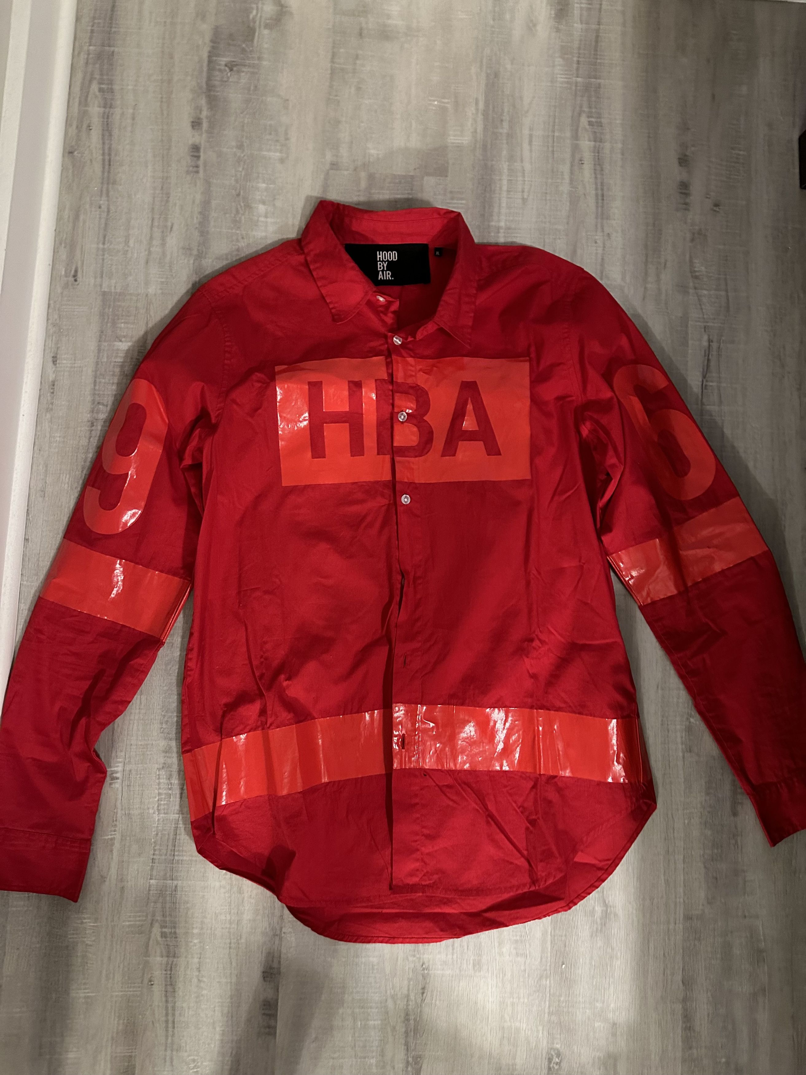 Image of Hood By Air 69 Button Up Red, Men's (Size XL)