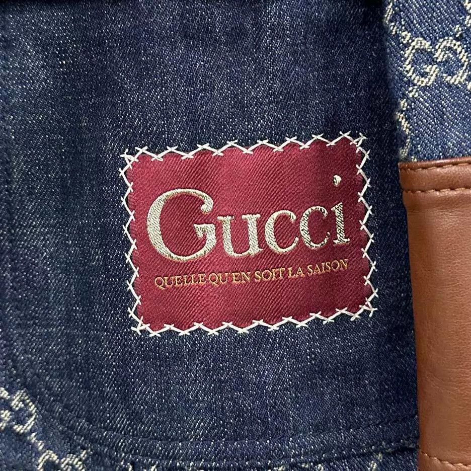 Gucci GUCCI Navy Blue Full Logo Denim Jacket w/Leather Belt (New) Size XS / US 0-2 / IT 36-38 - 4 Thumbnail