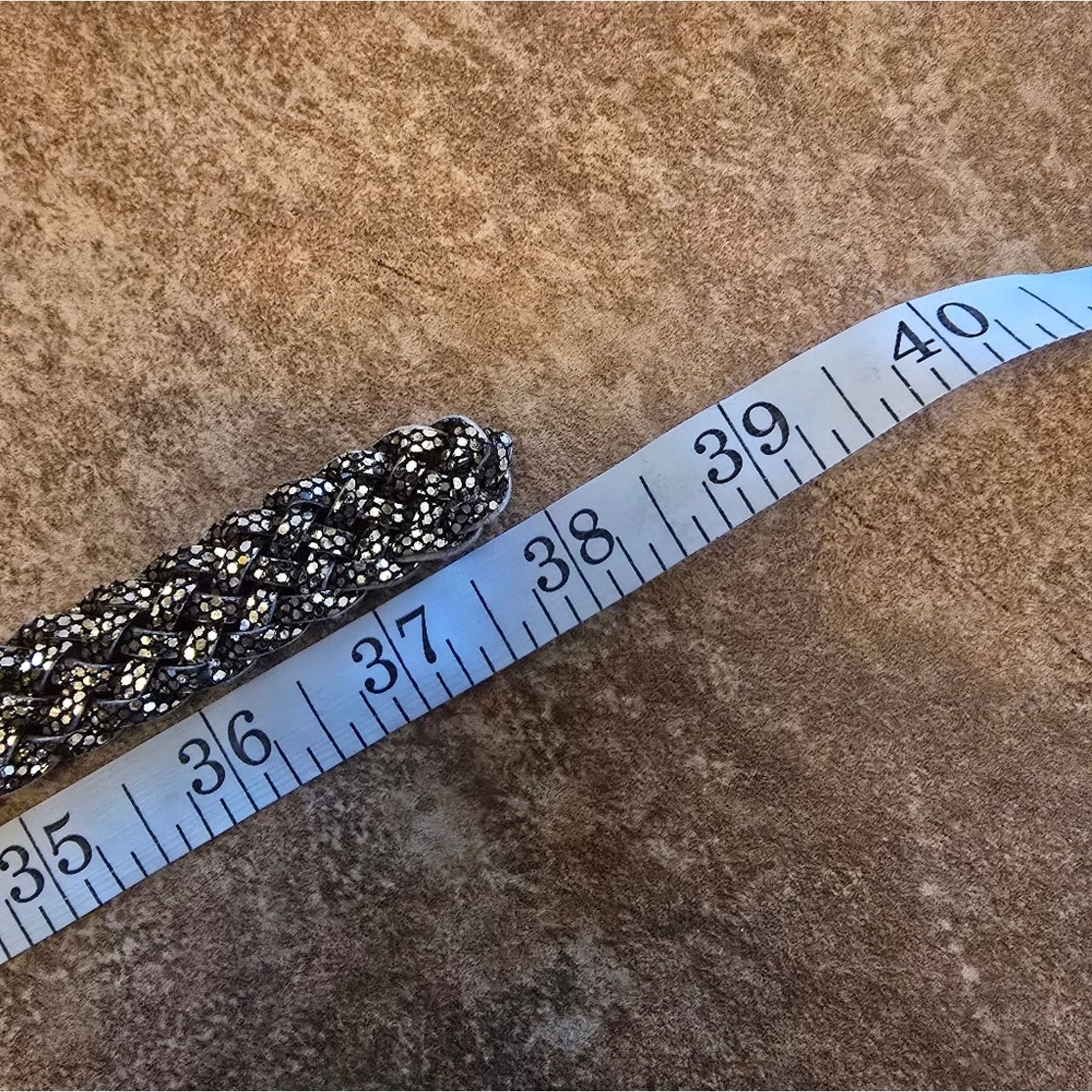 Other Chocolate Metallic Braided 38 Belt Size ONE SIZE - 3 Thumbnail