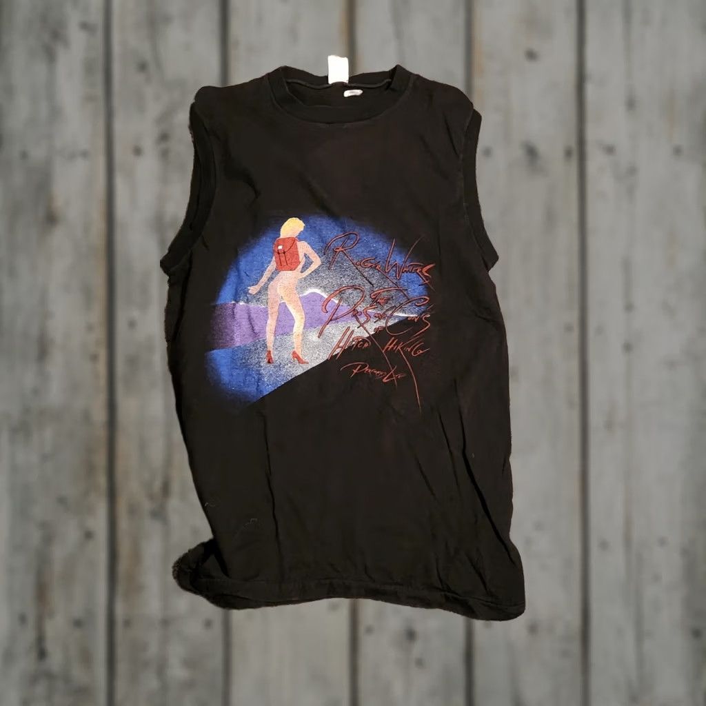 Vintage VINTAGE Roger Waters Pros & Cons Of Hitch Hiking Tank Shirt Pink Floyd XL T-Shirt Unisex Adults Black Cotton Graphic Print 80s Band Rock Retro Modern? Size US XL / EU 56 / 4 - 1 Thumbnail