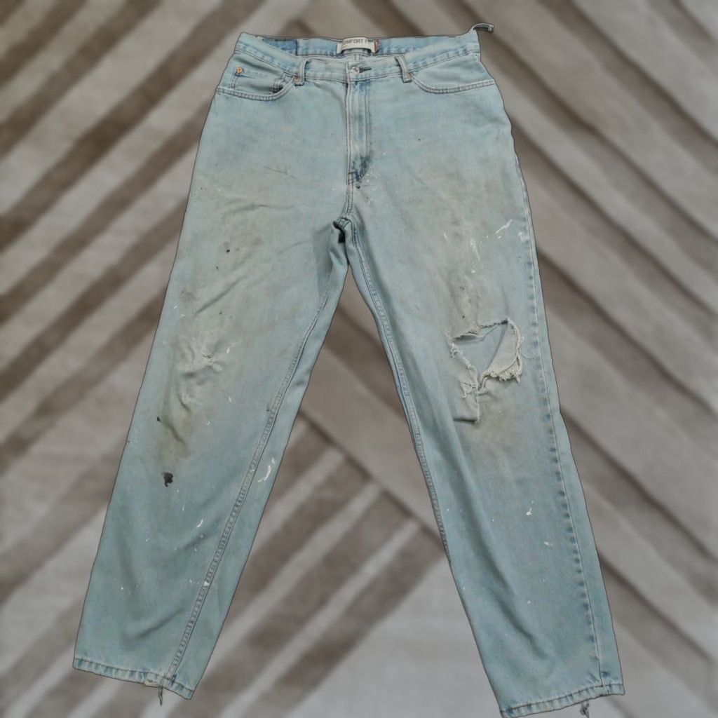 Levi's VINTAGE Levi's 560 Jeans Mens 36x34 Blue Distressed Grunge Tapered Baggy 90s Men Jeans Size US 36 / EU 52 - 1 Thumbnail
