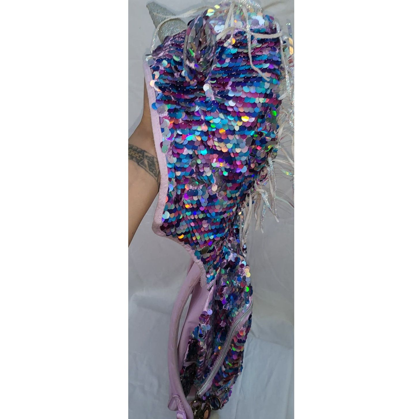 Other Justice Unicorn Flip Sequin Backpack Hood Initial “A” Bag Size ONE SIZE - 7 Thumbnail