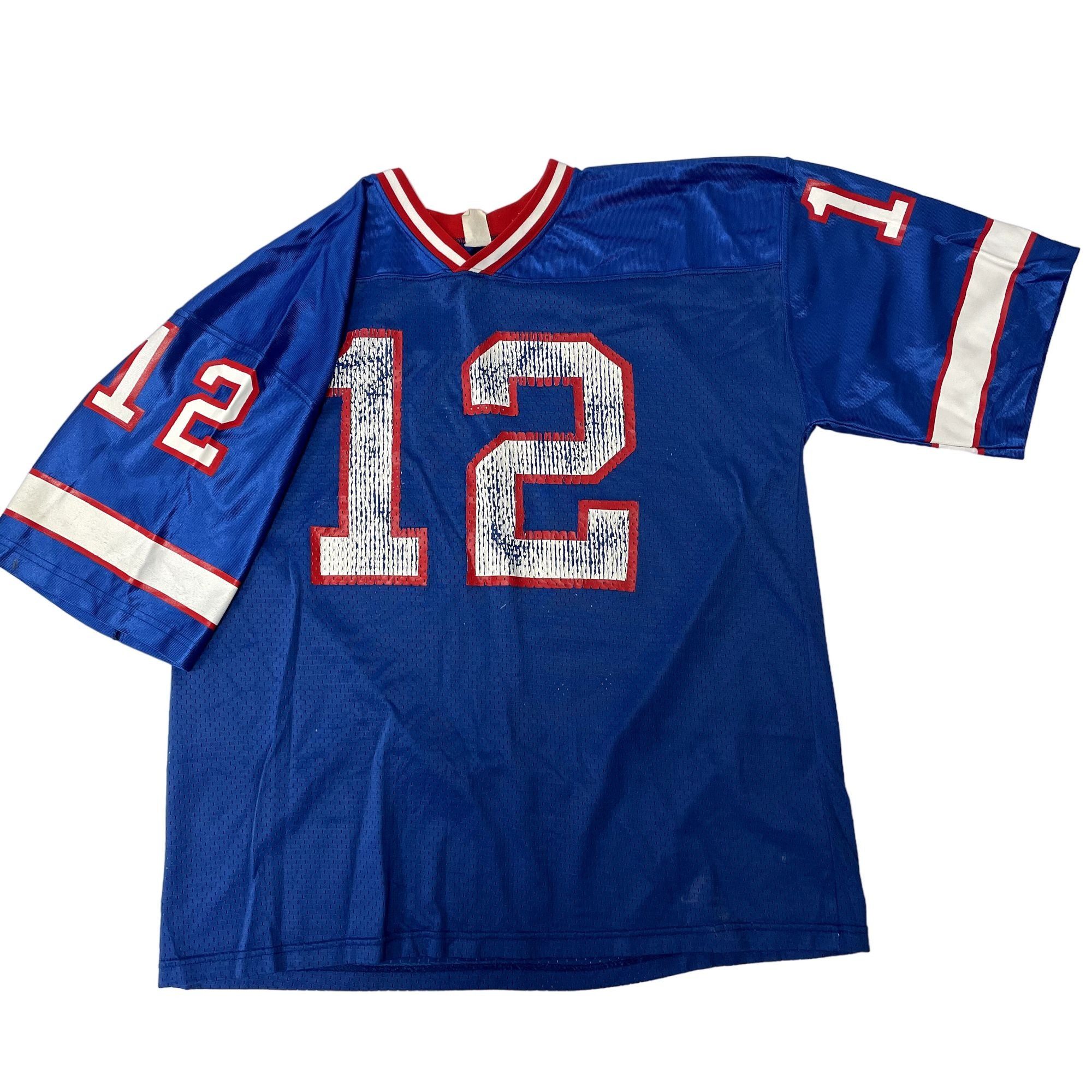 image of Unkwn 70's New York Giants Blue Red Mesh Football Jersey 12 Ringer, Men's (Size XL)