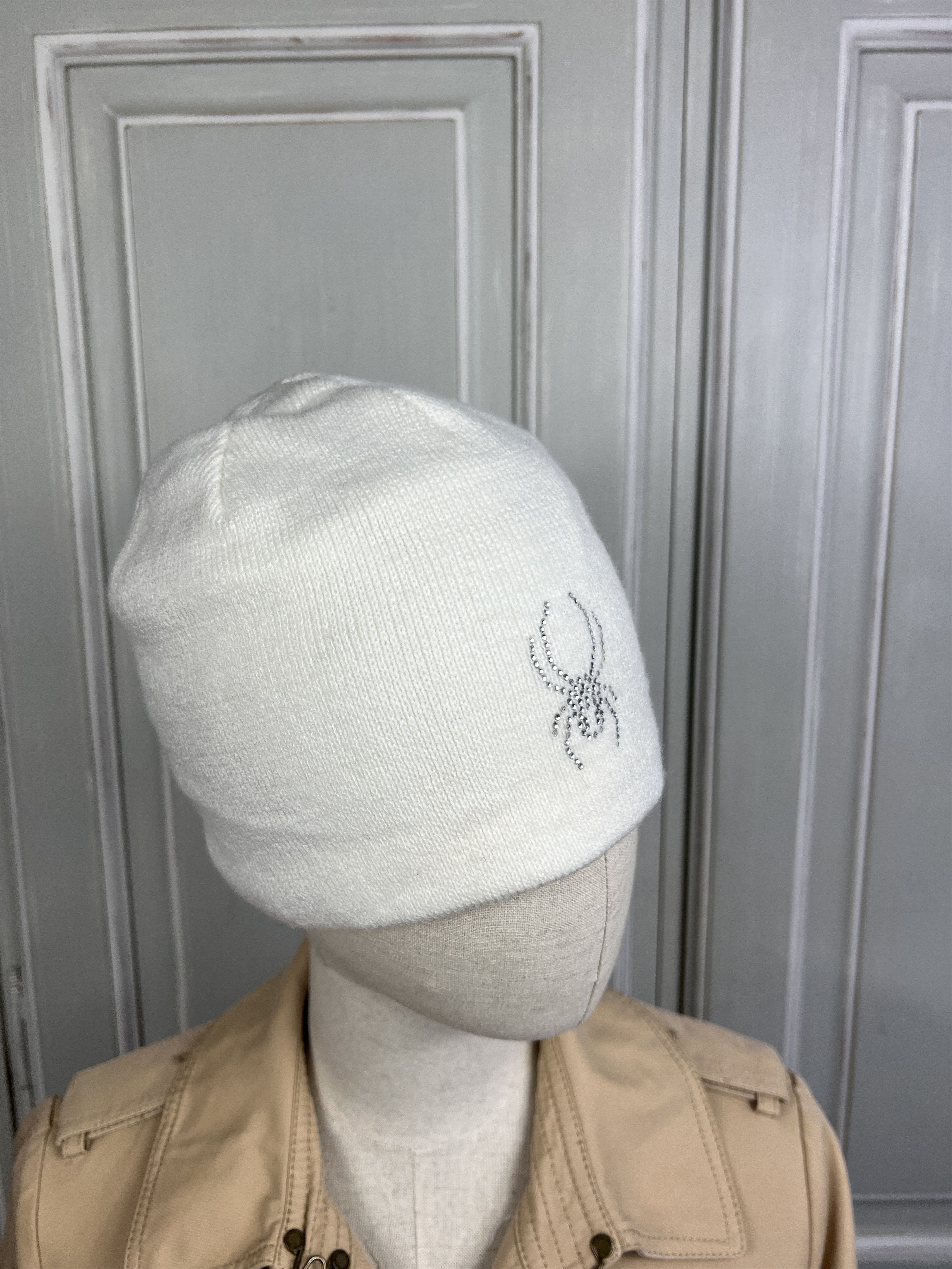 Spyder y2k spyder web beanie white rhinestones Size ONE SIZE - 2 Thumbnail