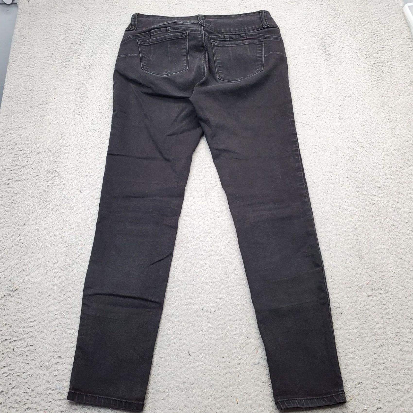 Vintage WAX JEAN Jeans Womens 13 Black Denim 5-Pocket Design 3-Button Fly Straight Leg Shirt Size 34" / US 12 / IT 48 - 2 Thumbnail