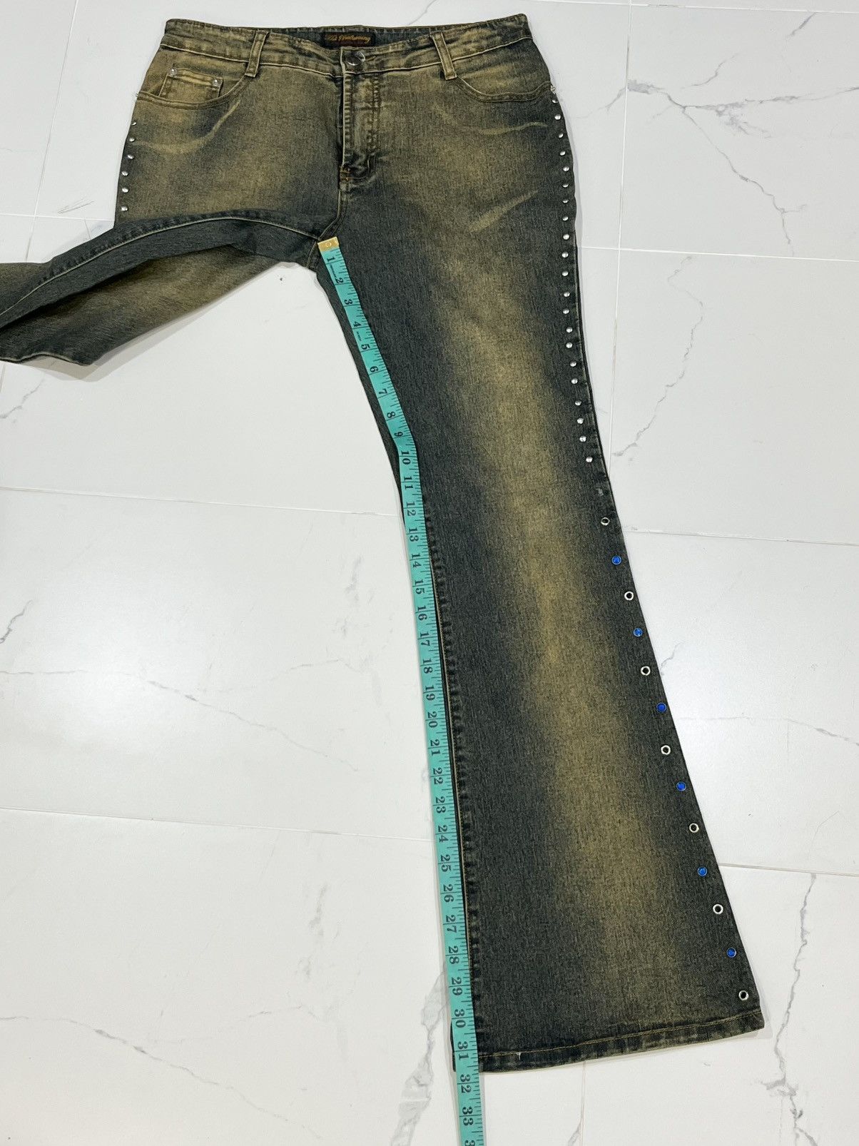 Japanese Brand Japan Hot Ballooning Mud Wash Studded Flared Jeans Size US 30 / EU 46 - 20 Thumbnail