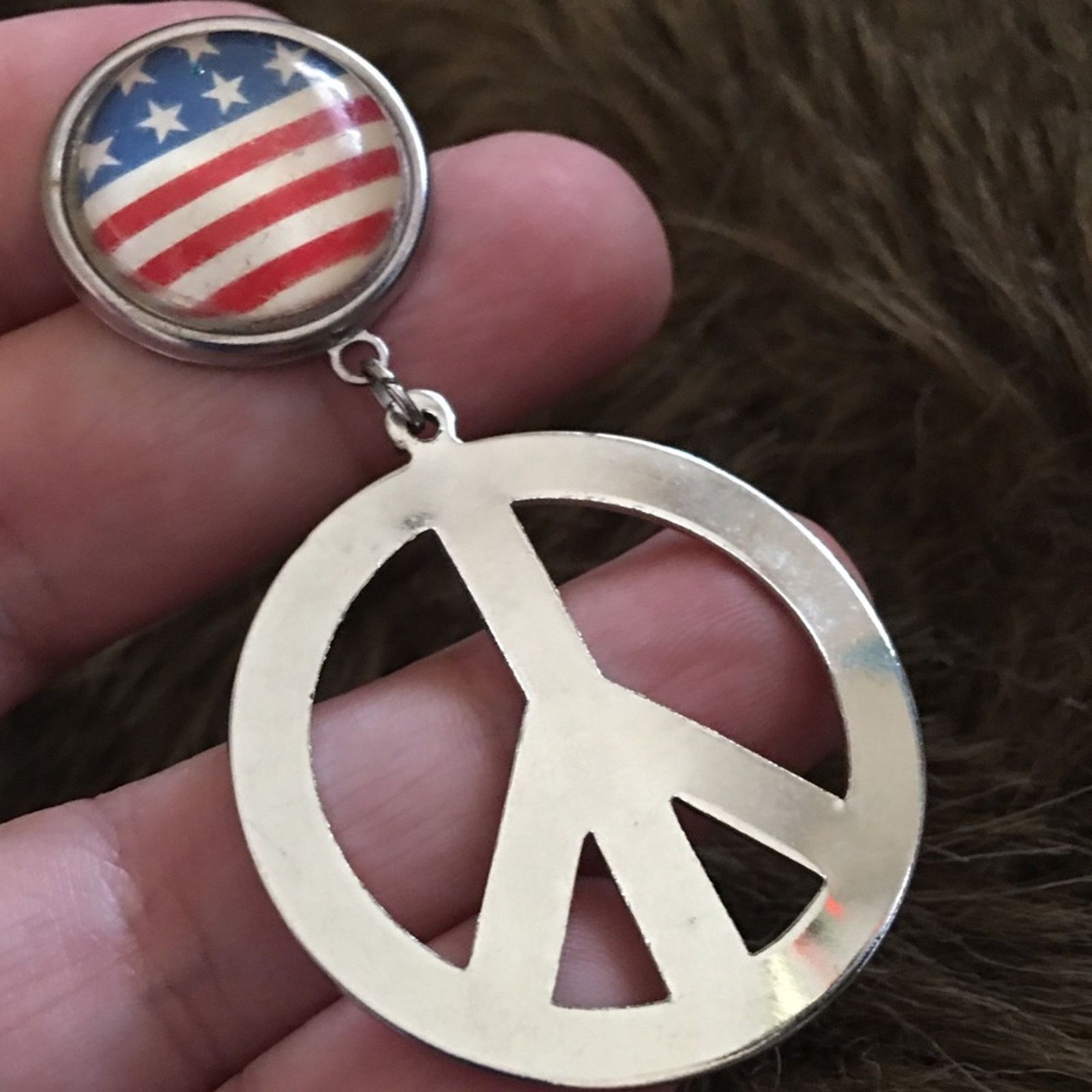Vintage Vintage 80s peace sign drop pierced earrings Size ONE SIZE - 3 Thumbnail