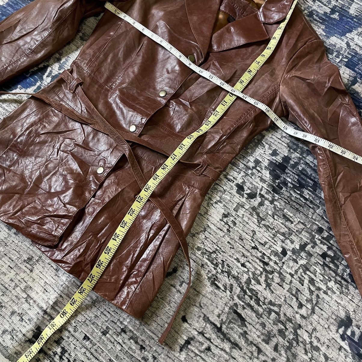 Hysteric Glamour Vintage 1980s Guess Archive Brown Leather Belted Jacket XS Size US XS / EU 42 / 0 - 11 Thumbnail