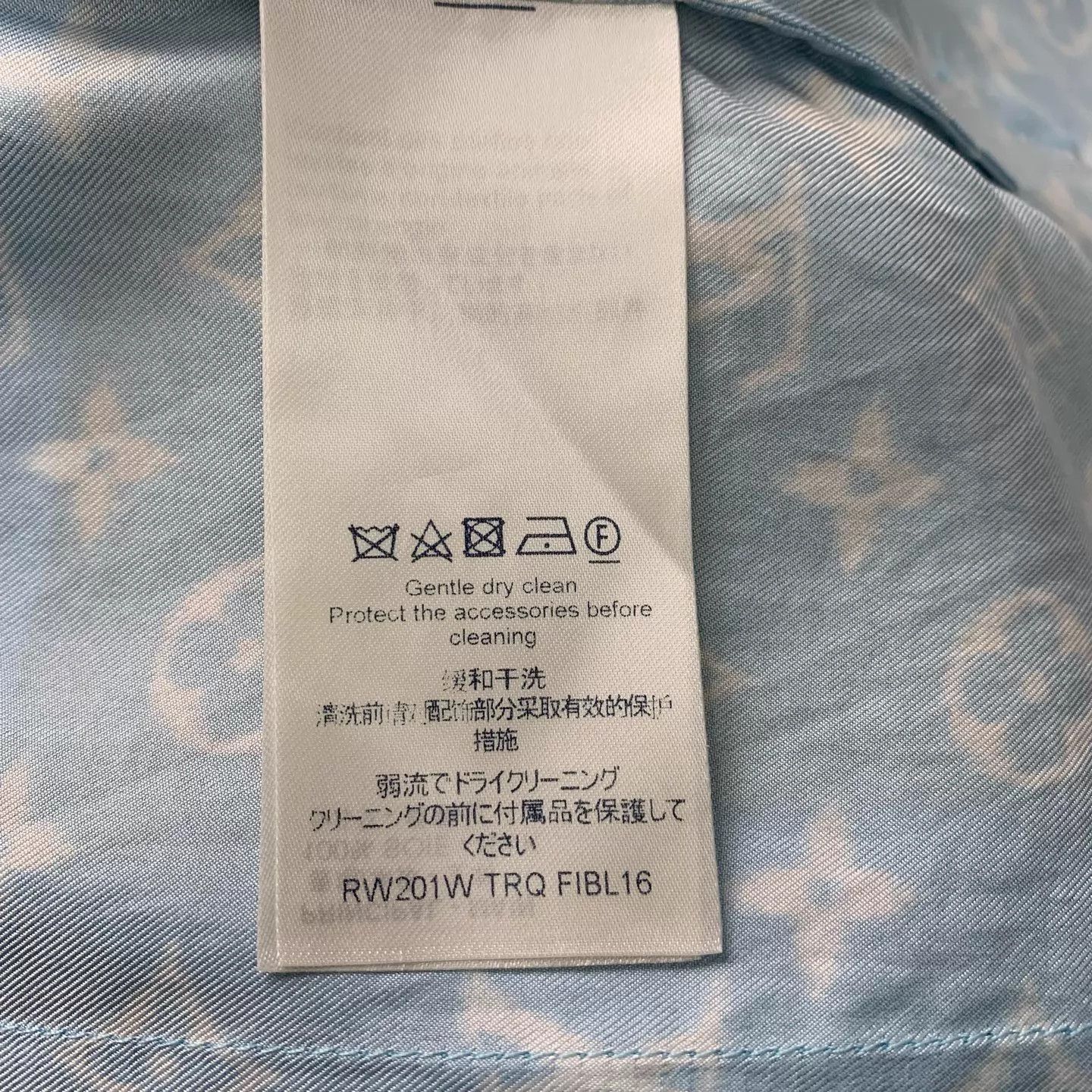 Louis Vuitton LV Blue Monogram Silk Short Sleeve Shirt 34 Size XS / US 0-2 / IT 36-38 - 6 Thumbnail