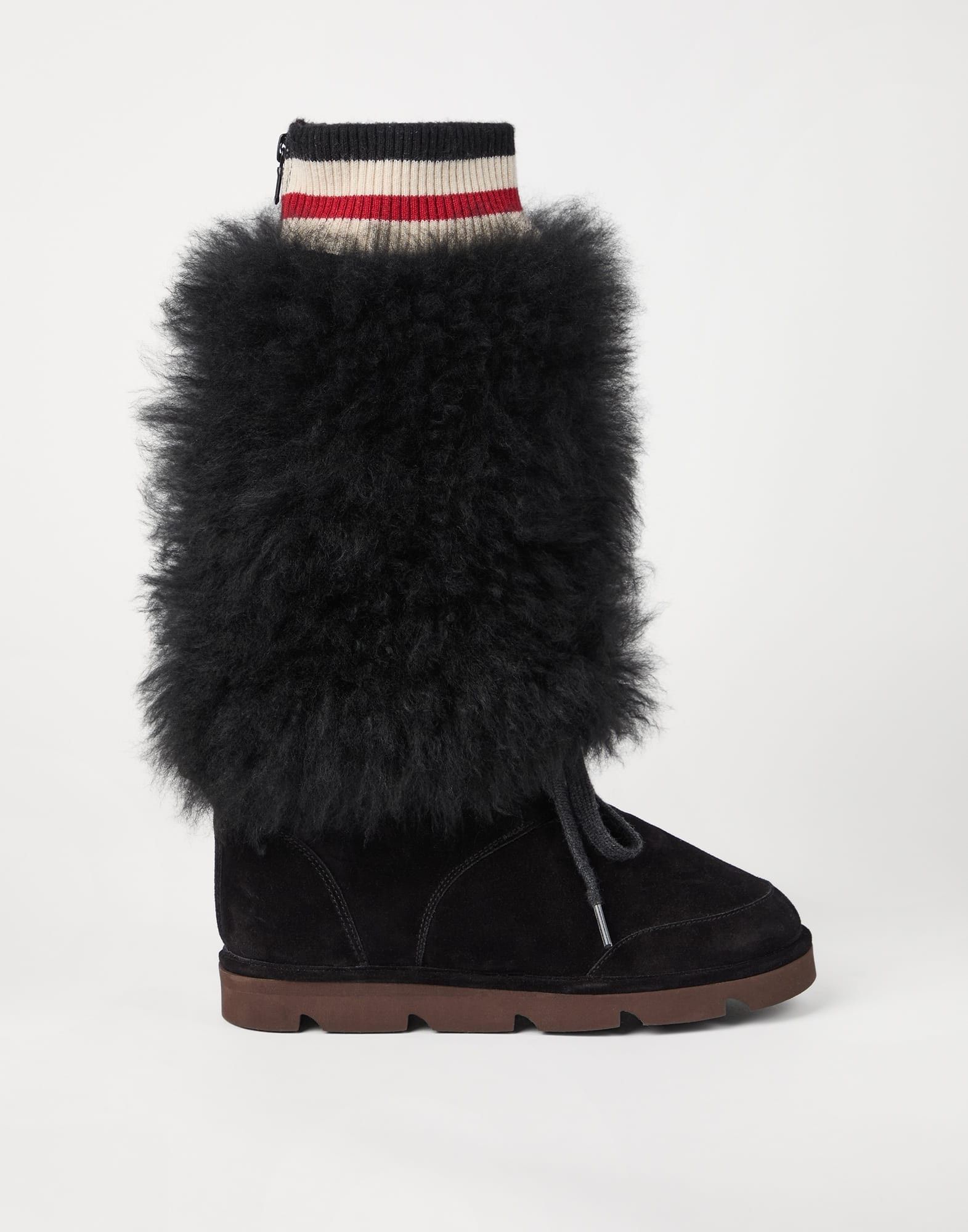 Brunello Cucinelli o1la1rc1a1025 Suede Boots in Black Size US 11 / IT 41 - 5 Thumbnail