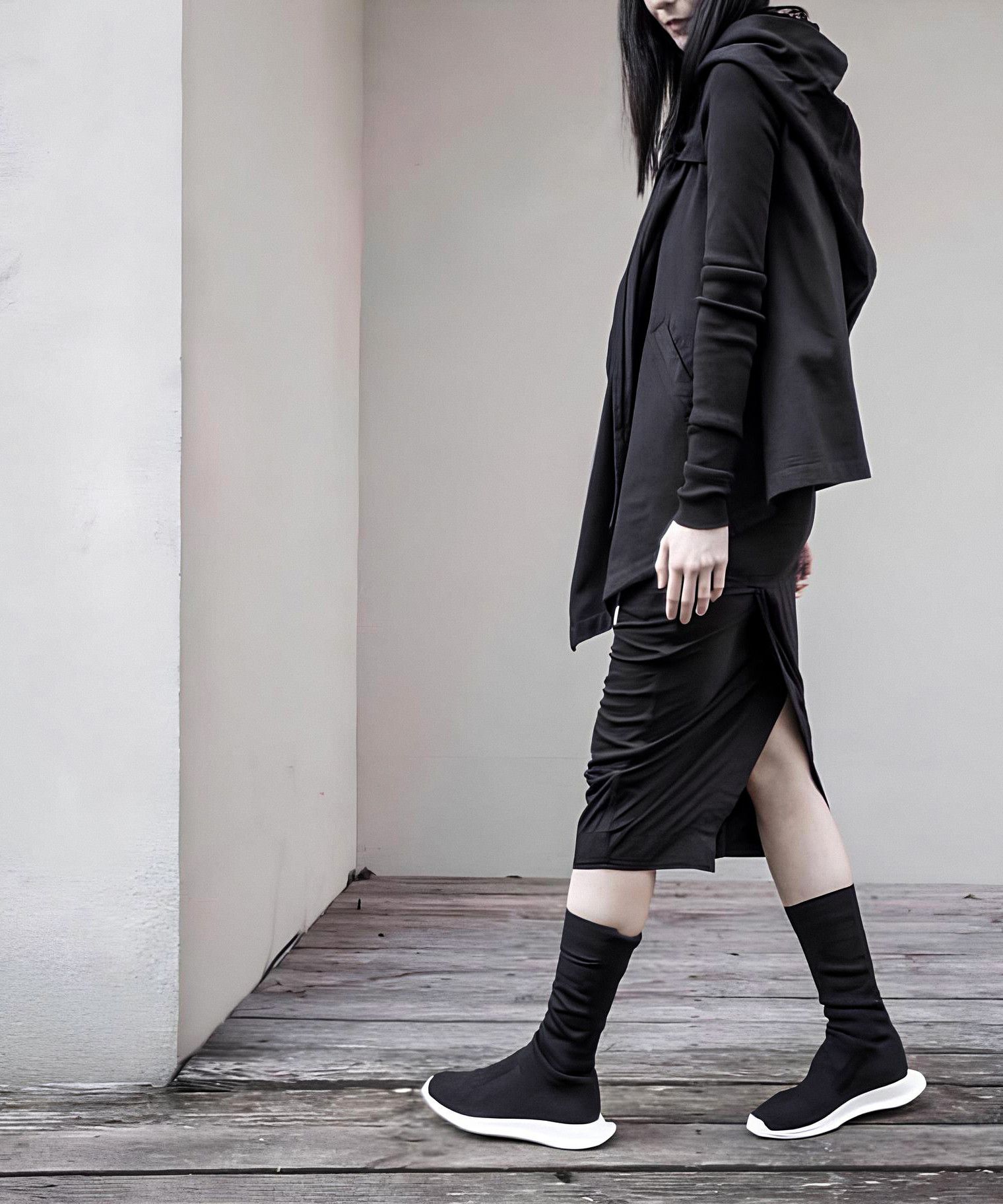 Rick Owens 🔴 RICK OWENS Runner Stretch Sock DRKSHDW 37 Black Size US 7 / IT 37 - 3 Thumbnail