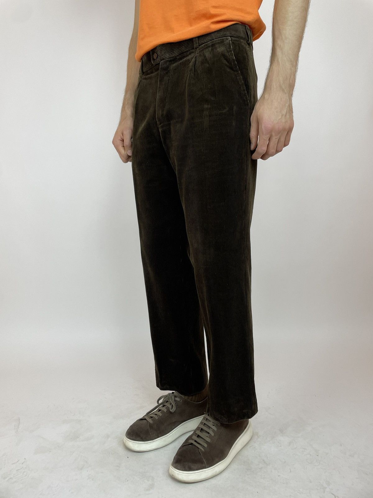 Lacoste LACOSTE VINTAGE VELVET Brown Pleated TROUSERS PANTS size F44 Size US 34 / EU 50 - 5 Thumbnail