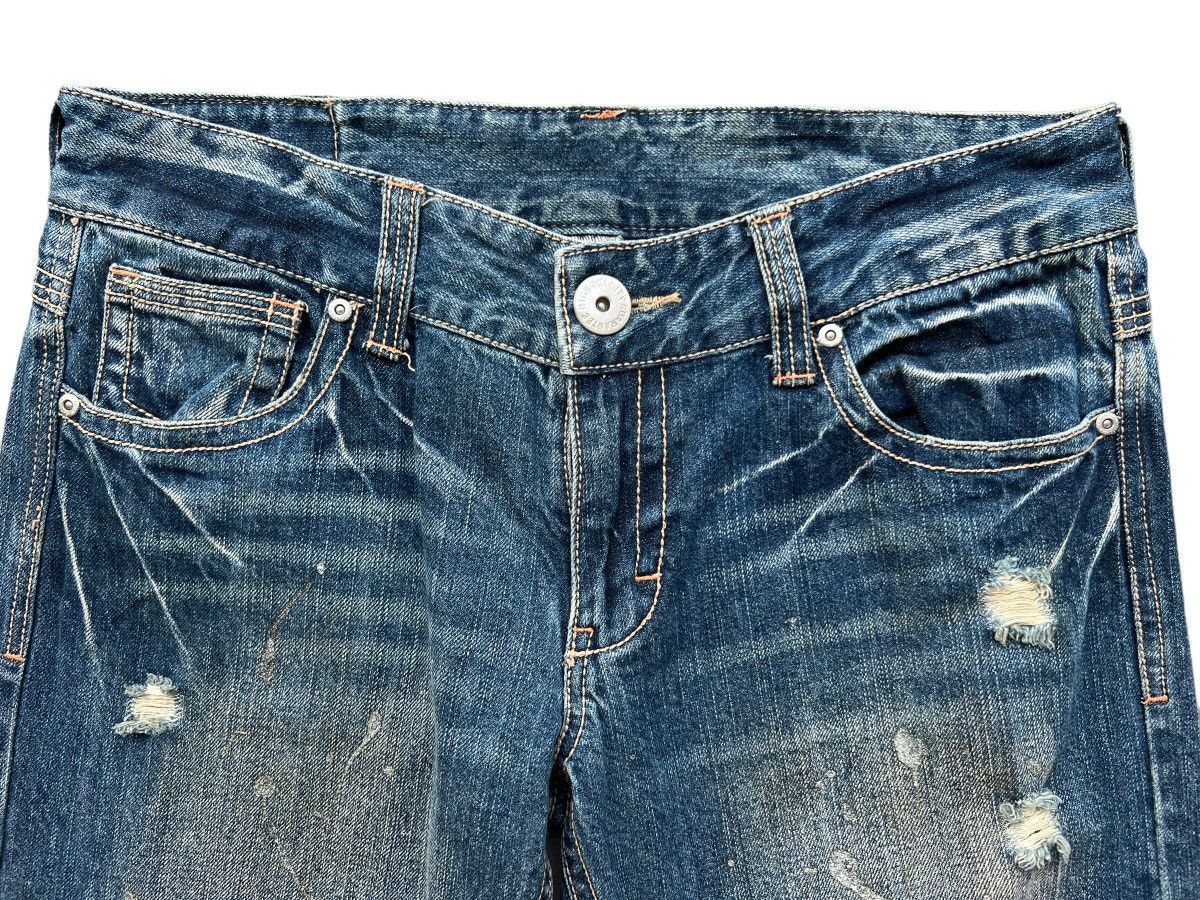 Japanese Brand Distressed Ripped Low Rise Denim Jeans 33x31