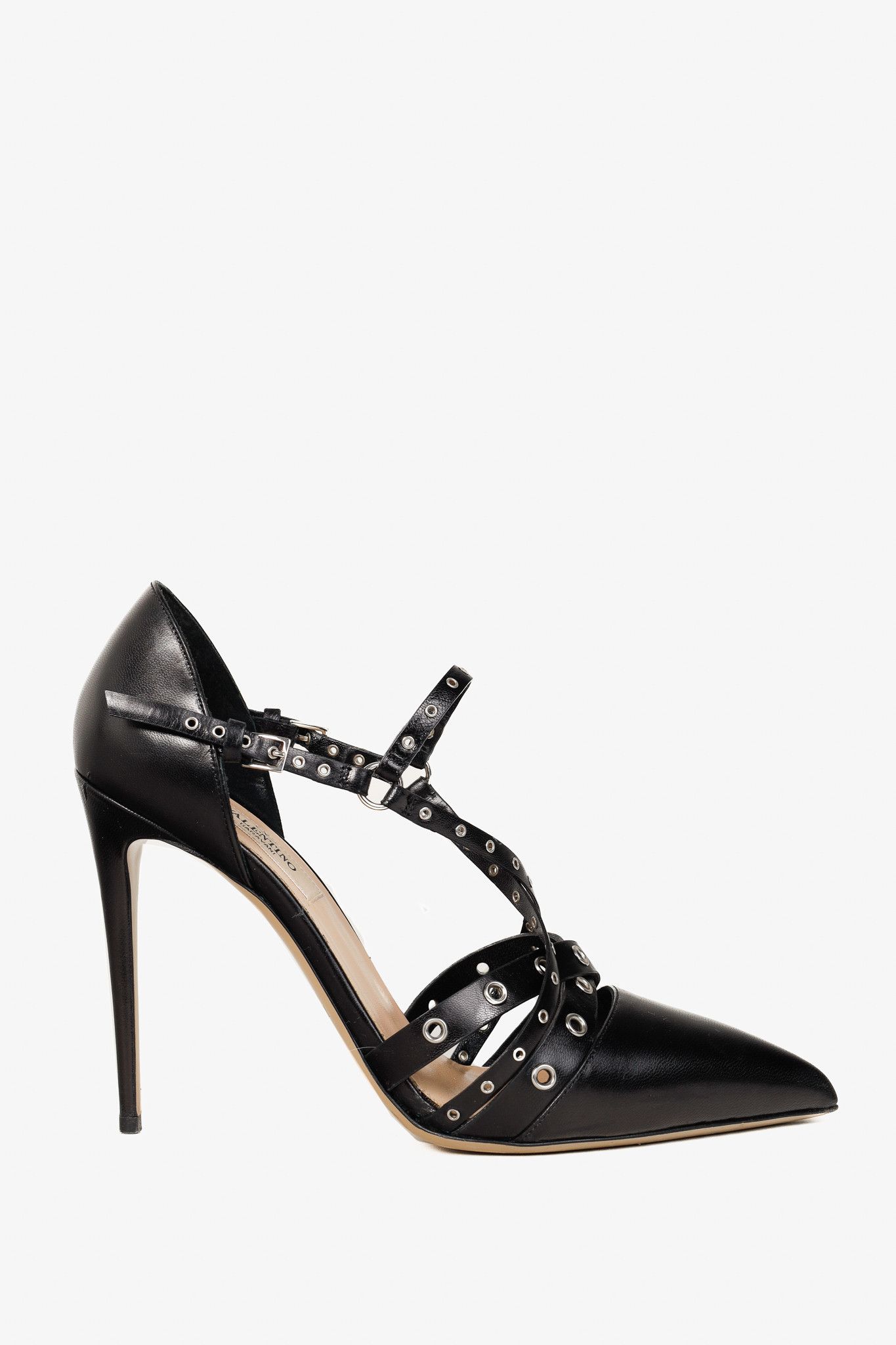 Valentino Valentino Garavani Love Latch Eyelet-Embellished Heels Size US 8.5 / IT 38.5 - 1 Thumbnail