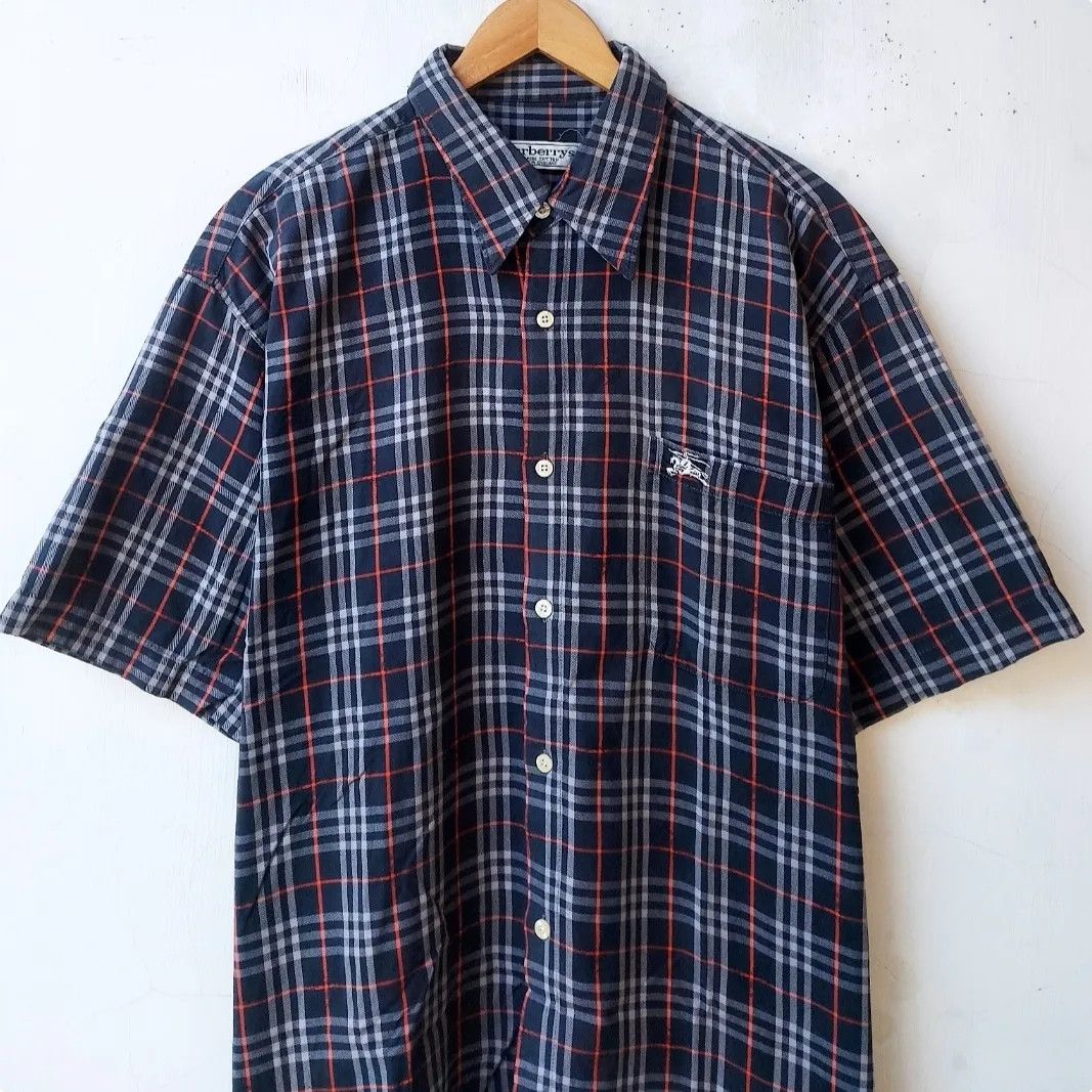 Burberry × Vintage Vintage 90's Burberrys Classic Navy Nova Check Size US XL / EU 56 / 4 - 2 Thumbnail