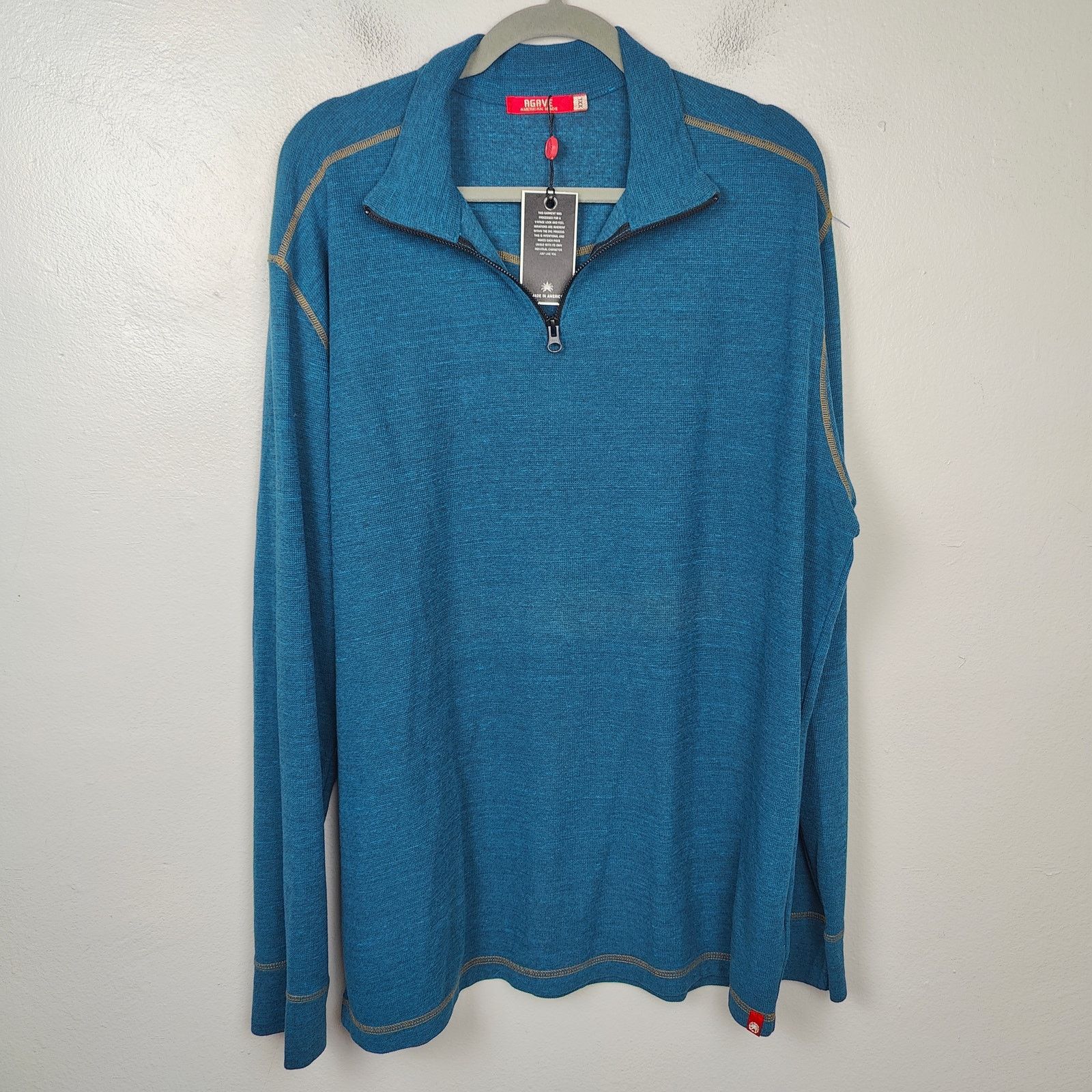 Agave Agave Julias 1/4 Zip Sweater Men XXL Blue NWT AgaveLux Size US XXL / EU 58 / 5 - 1 Thumbnail