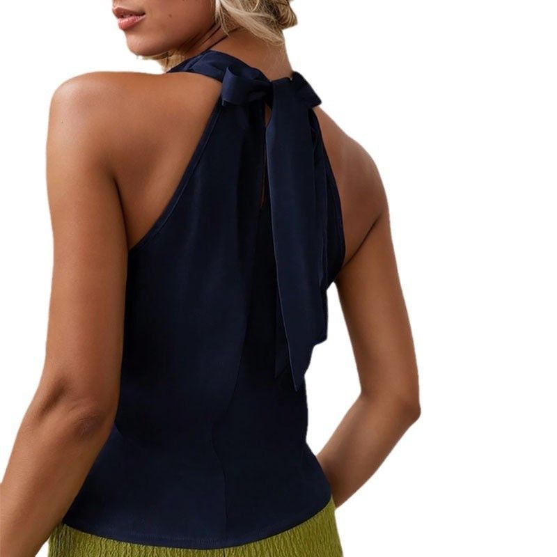 Other Women Swing Collar Sleeveless With Halter Neck Backless Tops Size L / US 10 / IT 46 - 2 Thumbnail