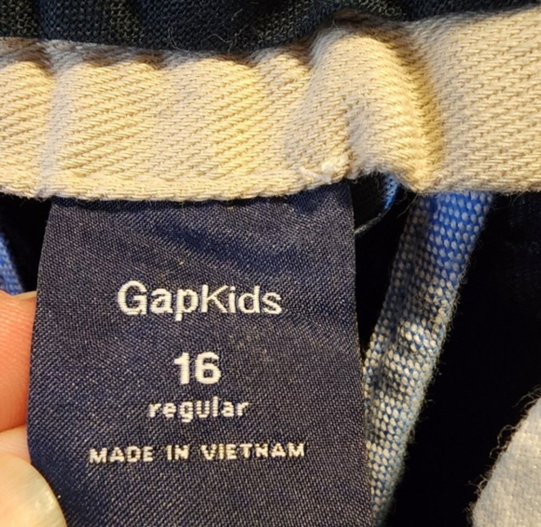 Gap NWT GAP Boy's Carpenter Navy Blue Corduroy Pants 16 Regular Size US 26 / EU 42 - 3 Thumbnail
