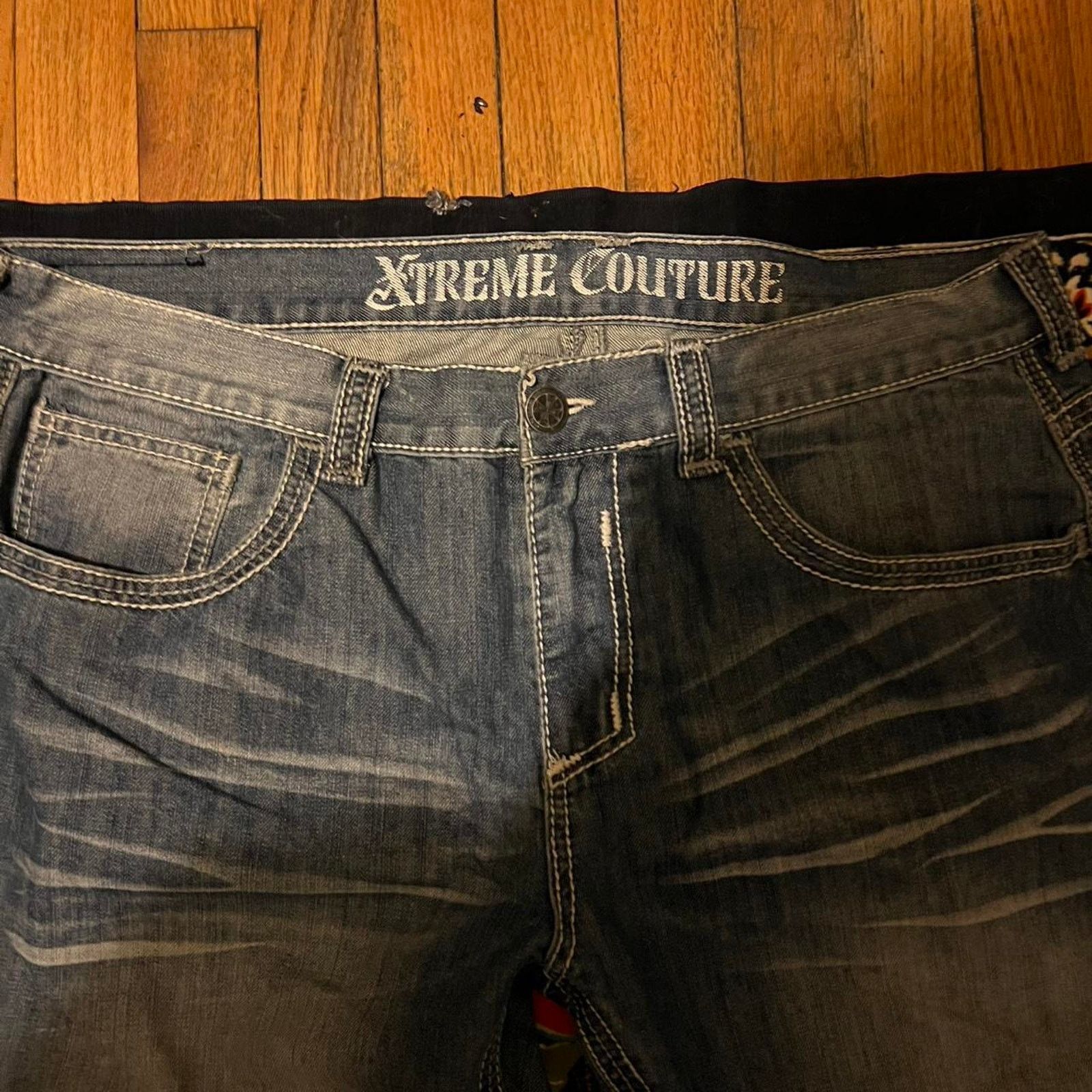 Affliction × JNCO × Southpole crazy mens y2k extreme couture jeans 38 baggy wide leg punk Size US 38 / EU 54 - 5 Thumbnail