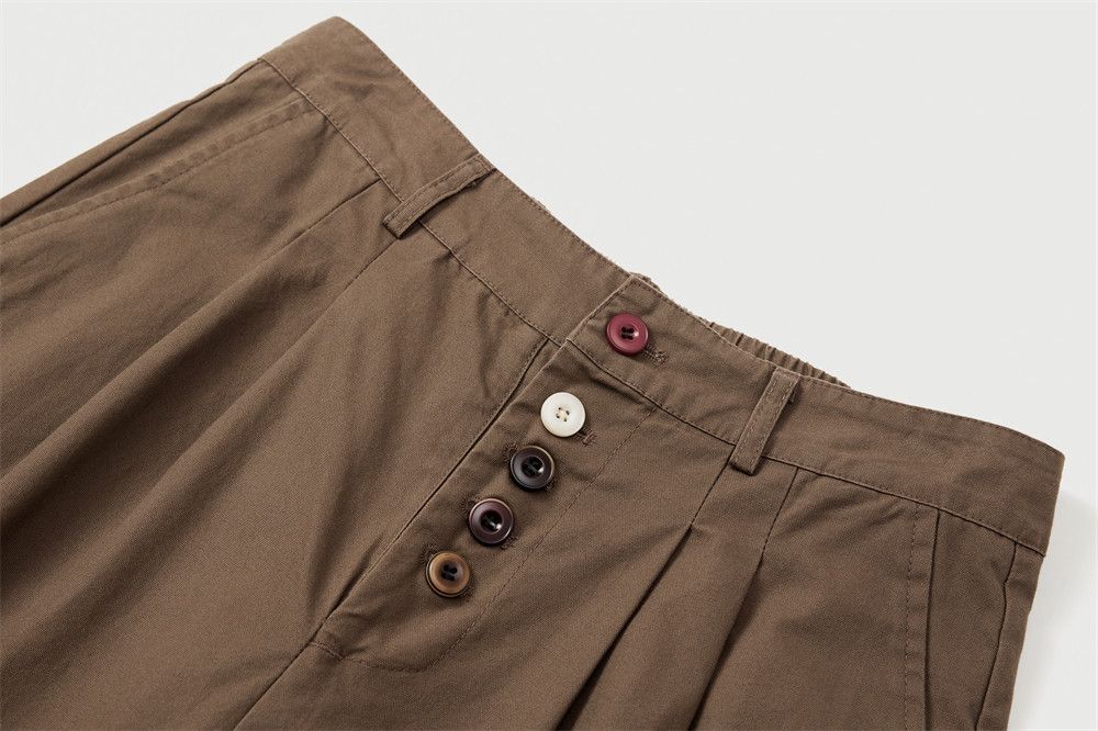 Japanese Brand Men's loose button-down straight-leg wide-leg trousers Size US 32 / EU 48 - 3 Thumbnail