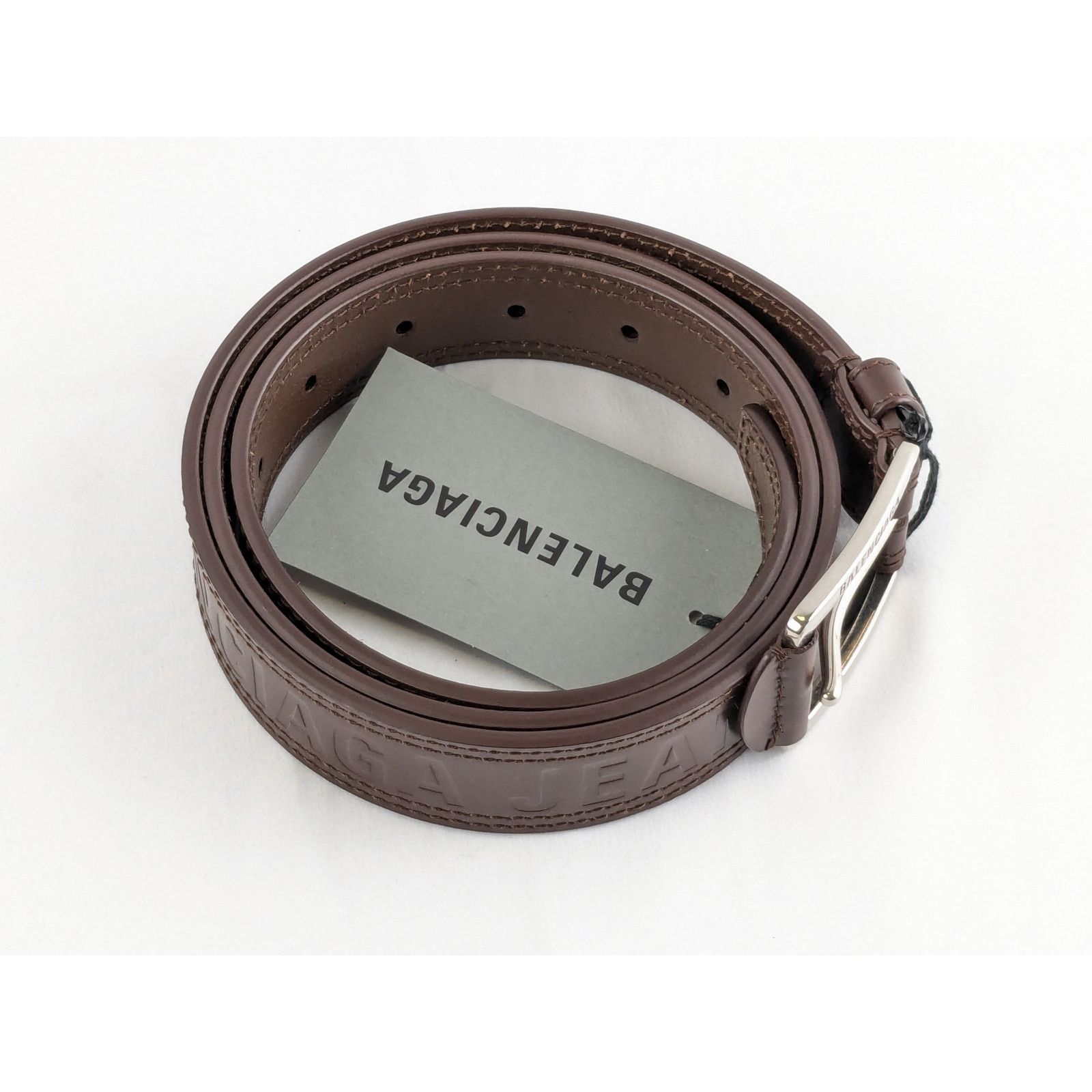 Balenciaga o1rshd1 Q:2 /Size:100cm/ Natural Calf AS Jeans Stitch Belt Size 38 - 4 Thumbnail