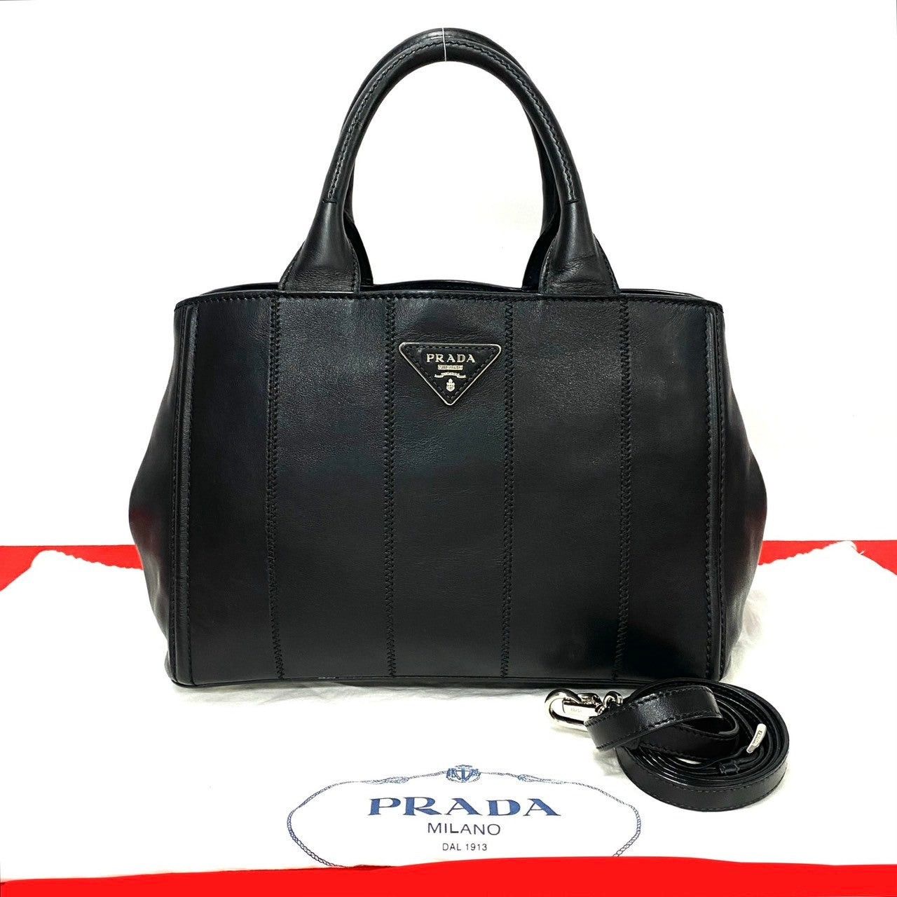 Prada Prada Shoulder Bag Black Leather Size ONE SIZE - 1 Thumbnail