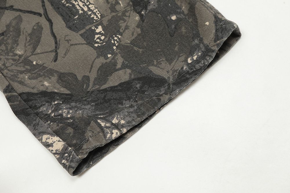 Designer Knee Pleated Branches Camouflage Cargo Size US 31 - 8 Thumbnail