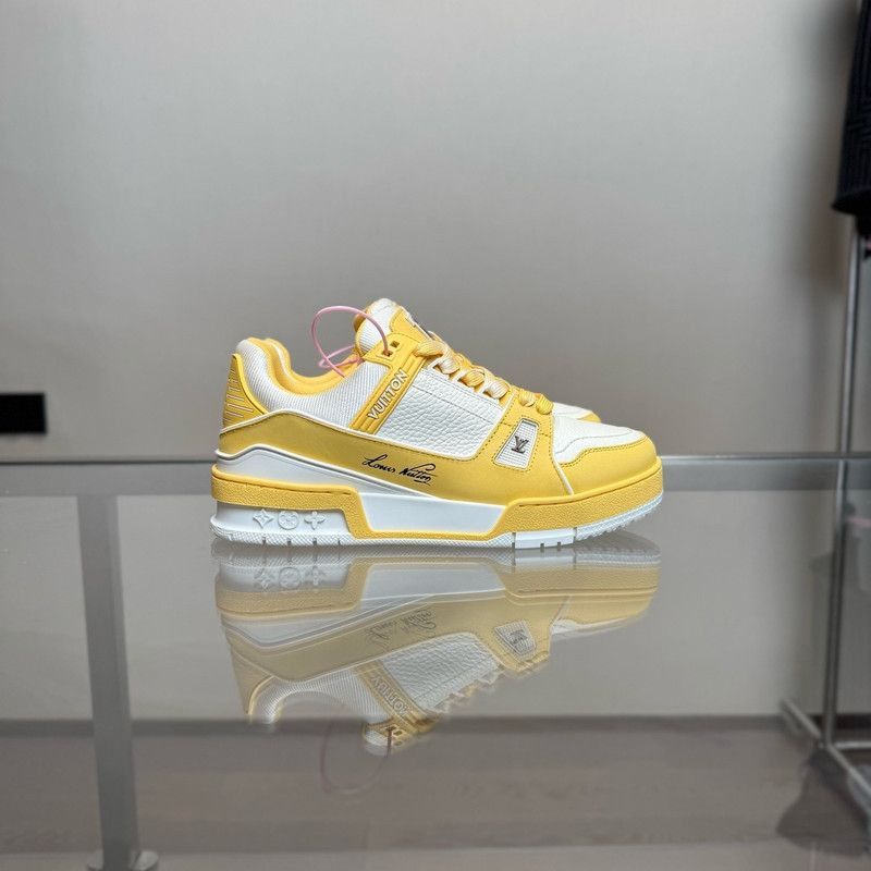 Louis Vuitton Louis Vuitton Yellow White Low-Top Sneakers - Size US 9 / EU 42 - 6 Thumbnail