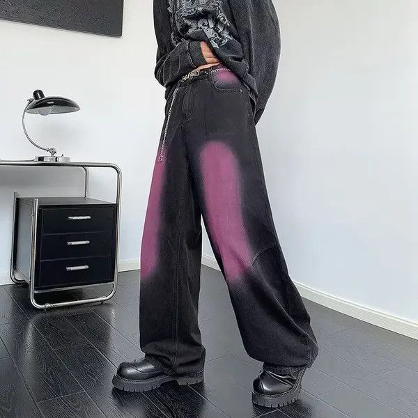 VIBE Purple Faded Baggy Denim Jeans Size US 30 / EU 46 - 4 Thumbnail