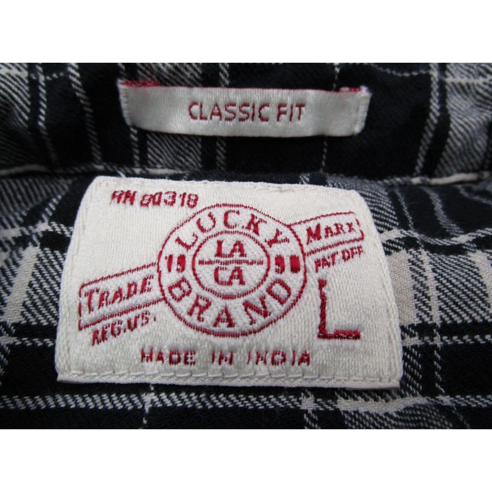 Lucky Brand Lucky Brand Black Plaid Long Sleeve Button-Up Flannel Shirt Mens Large Pearl Snap Work Cowboy Size US L / EU 52-54 / 3 - 3 Thumbnail