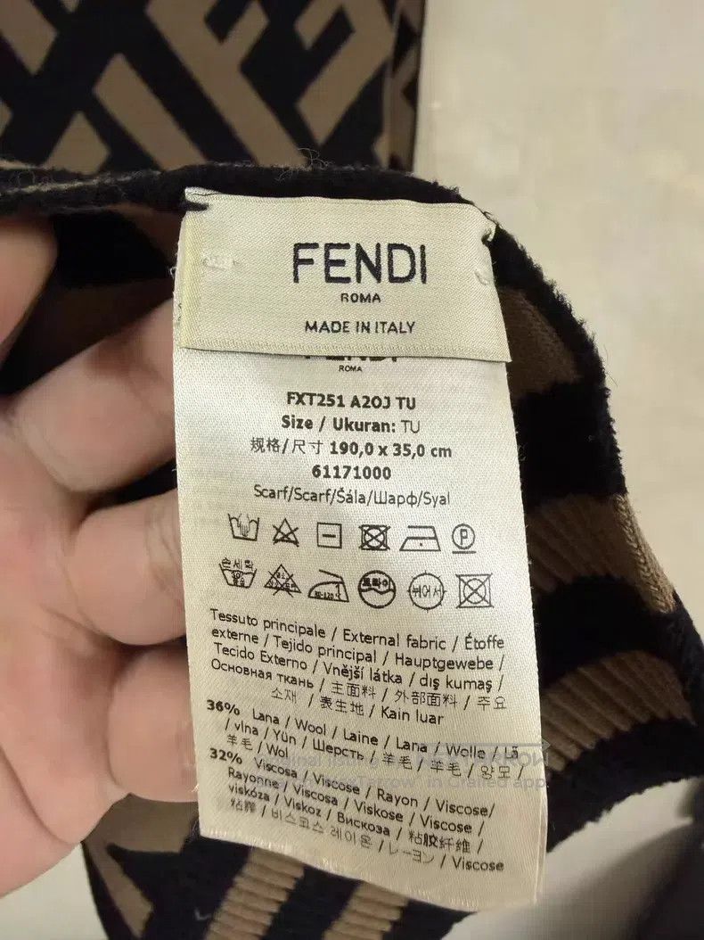 Fendi Fendi size 190x35cm Classic big logo double F monogram scar Size ONE SIZE - 3 Thumbnail