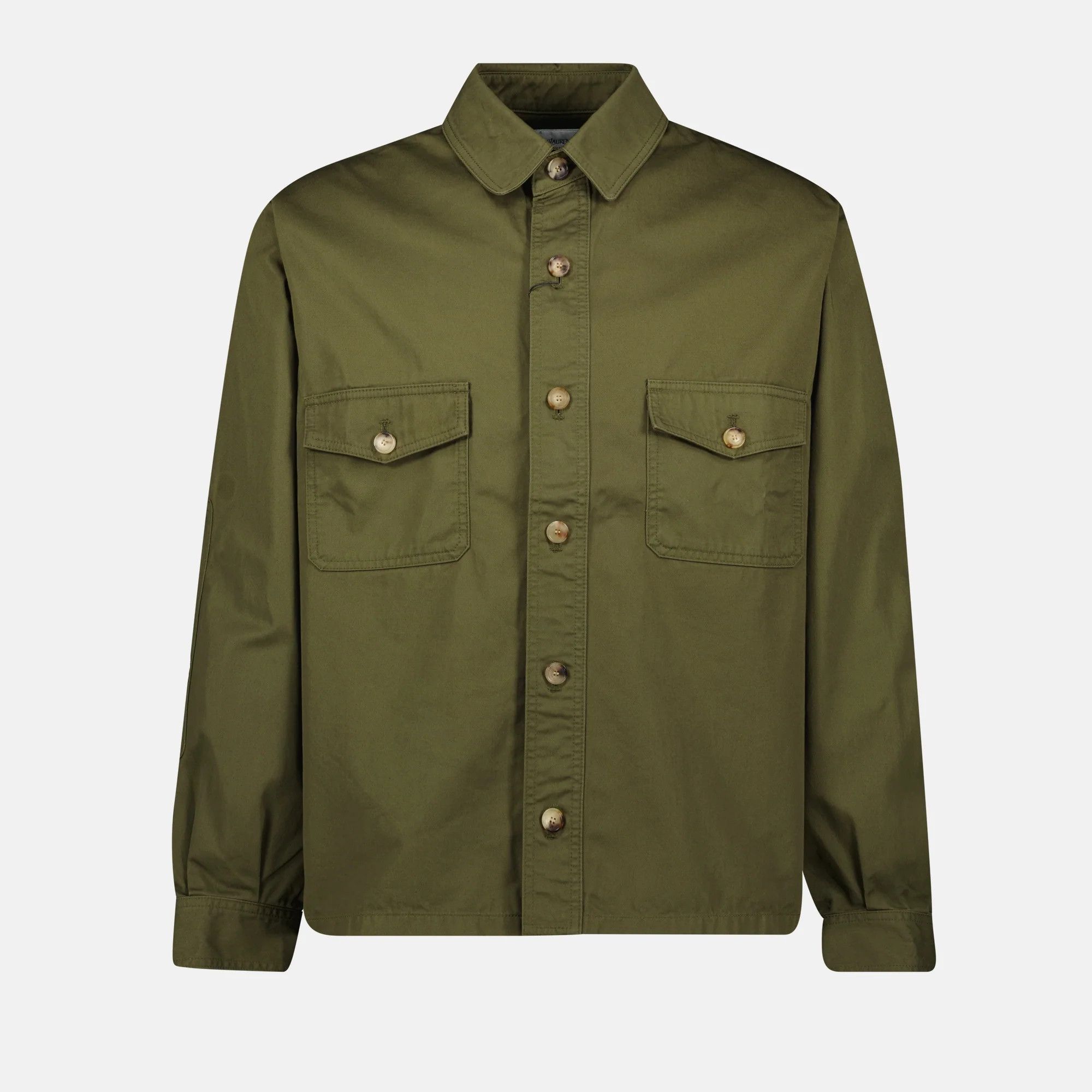Saint Laurent Paris o1s1wg110426 816396 Overshirt in Cotton Twill in Khaki Size US S / EU 44-46 / 1 - 1 Thumbnail