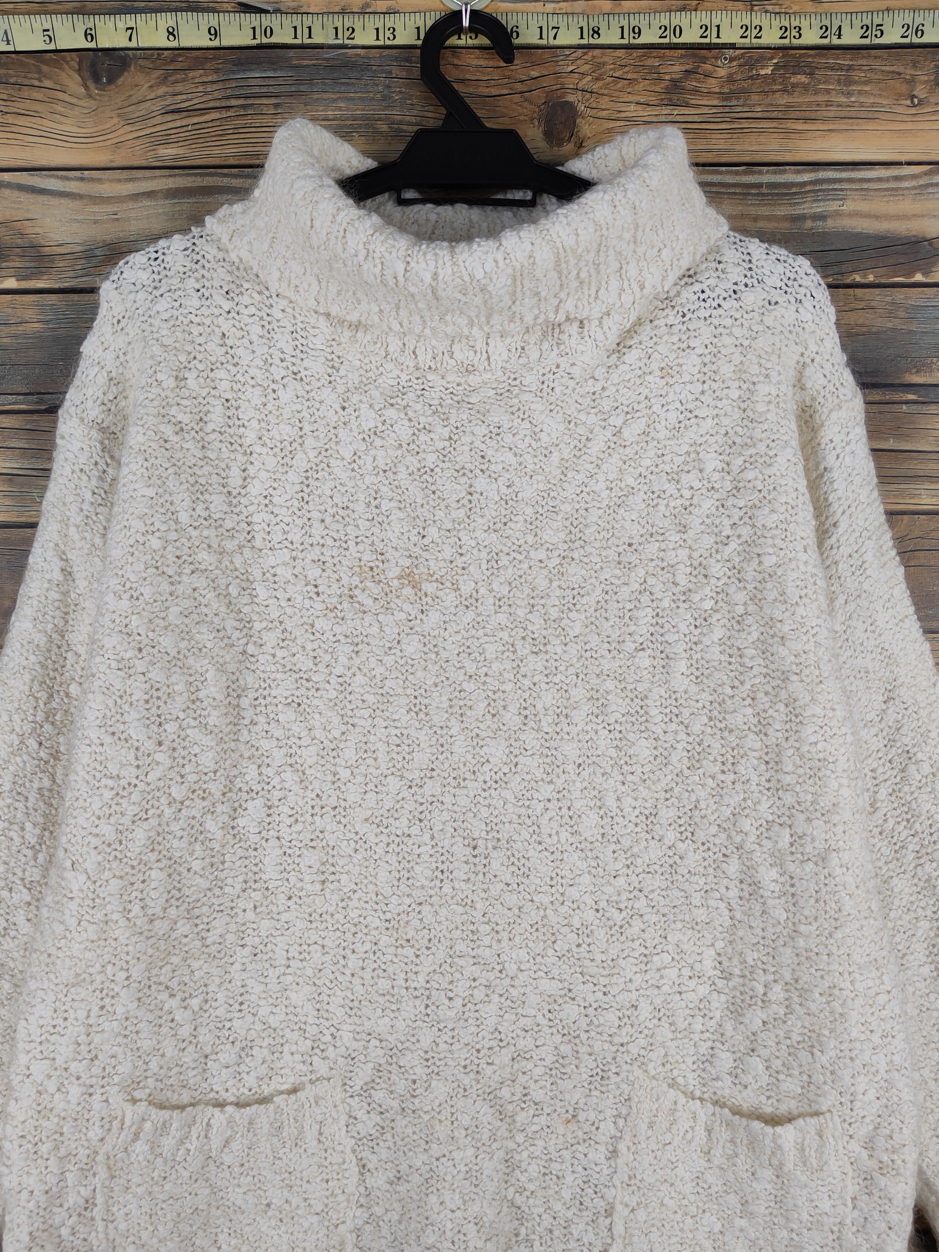 Aran Isles Knitwear × Japanese Brand × Vintage Bashecinq Ivory Knitwear Sweatshirts #W1346 Size L / US 10 / IT 46 - 2 Thumbnail