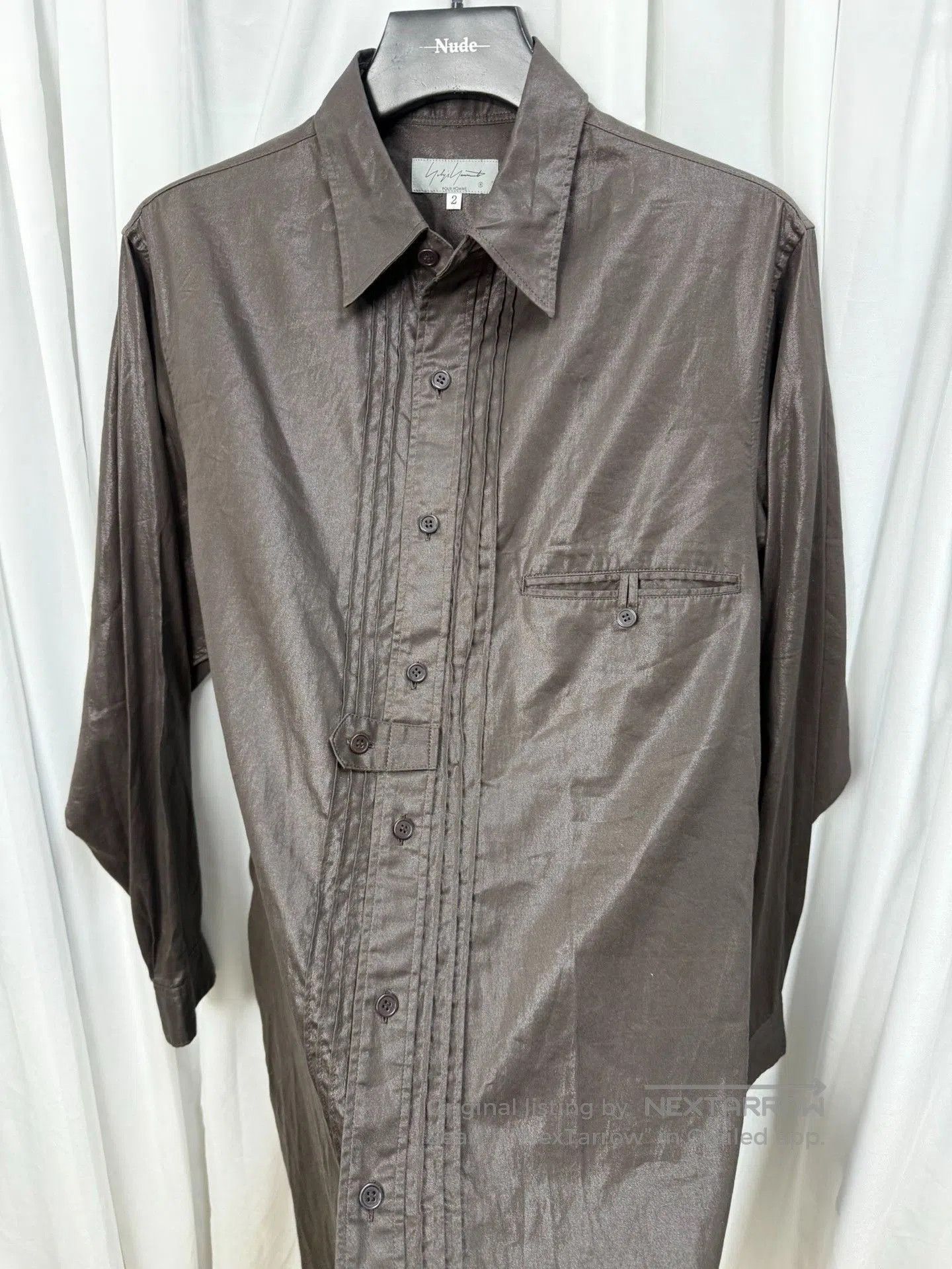 Yohji Yamamoto Yohji Yamamoto Pour Homme Coated Waxed Crinkled Shirt. Size US M / EU 48-50 / 2 - 6 Thumbnail