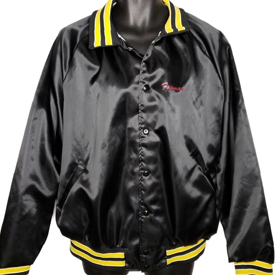 Vintage VINTAGE HHS Theater Satin Bomber Jacket Mens 2XL Black 90s USA Aristo Jac Bomber Jacket Mens 2XL Theater Satin Size US XXL / EU 58 / 5 - 3 Thumbnail