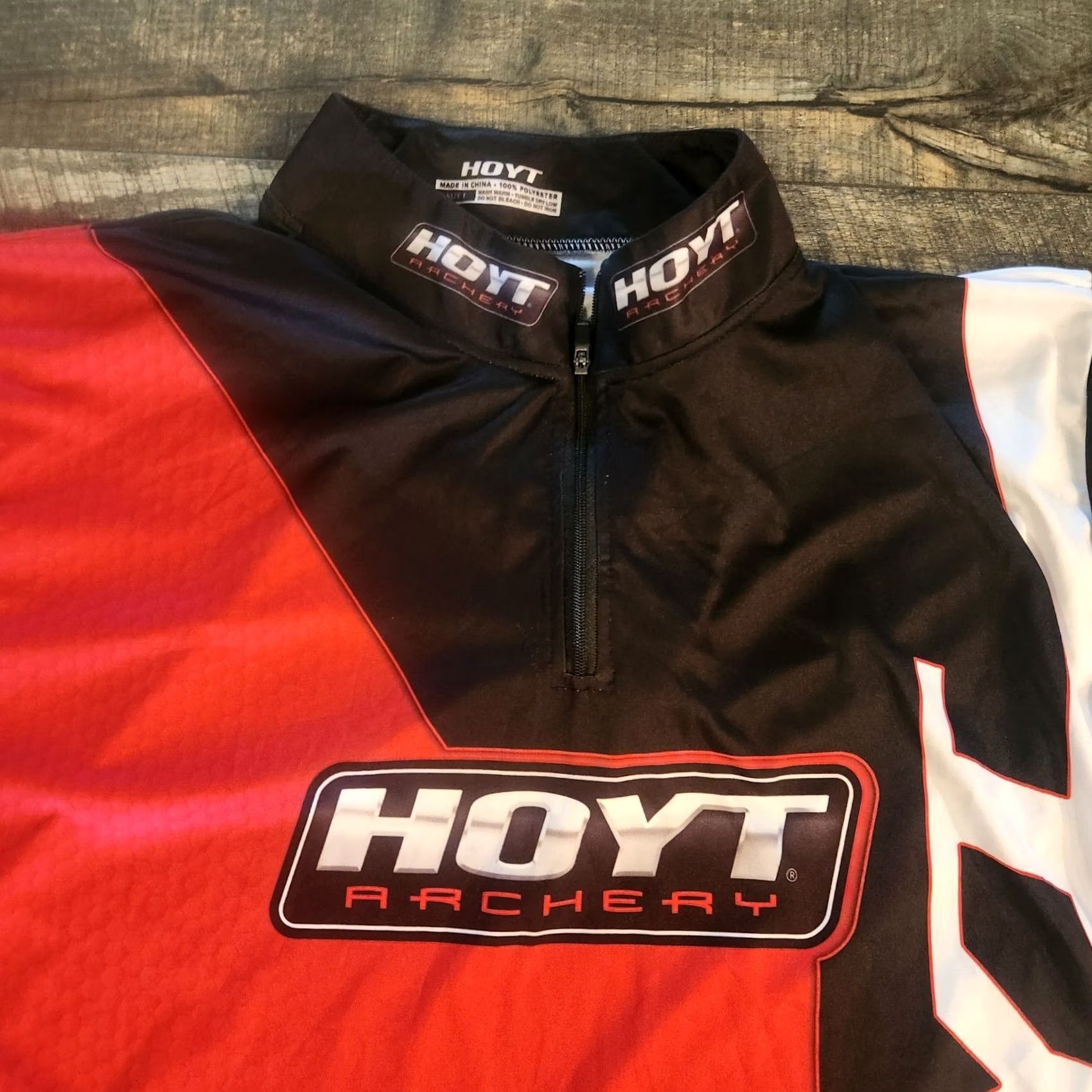 Vintage Hoyt Archery Performance 1/4 Zip Shirt Pullover Jersey Mens Large Red AOP Shirt Size US L / EU 52-54 / 3 - 4 Thumbnail