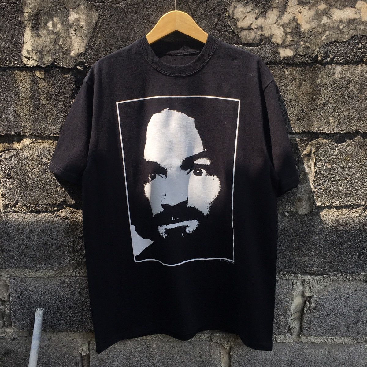 Image of Charles Manson - Charlie Dont Surf 1991 in Black, Men's (Size XL)