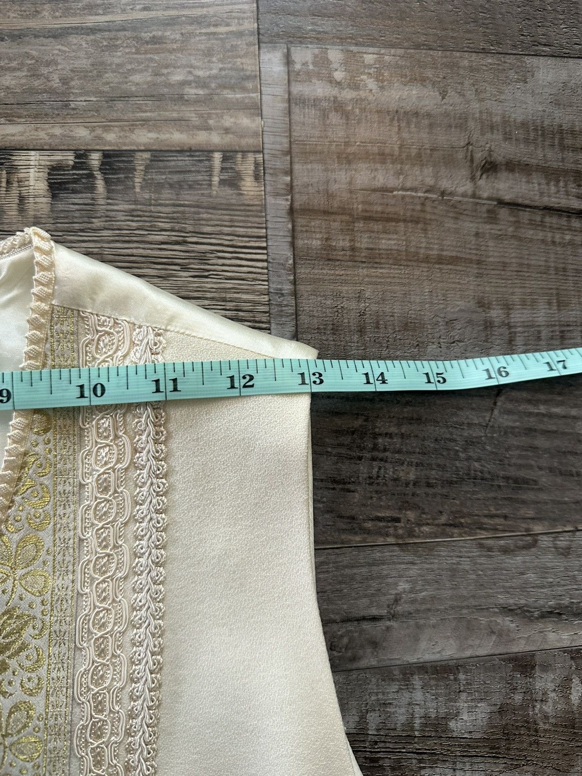 Other Vintage 1980s Valerie Stevens Embroidered Cream Gold Vest Size M / US 6-8 / IT 42-44 - 8 Thumbnail