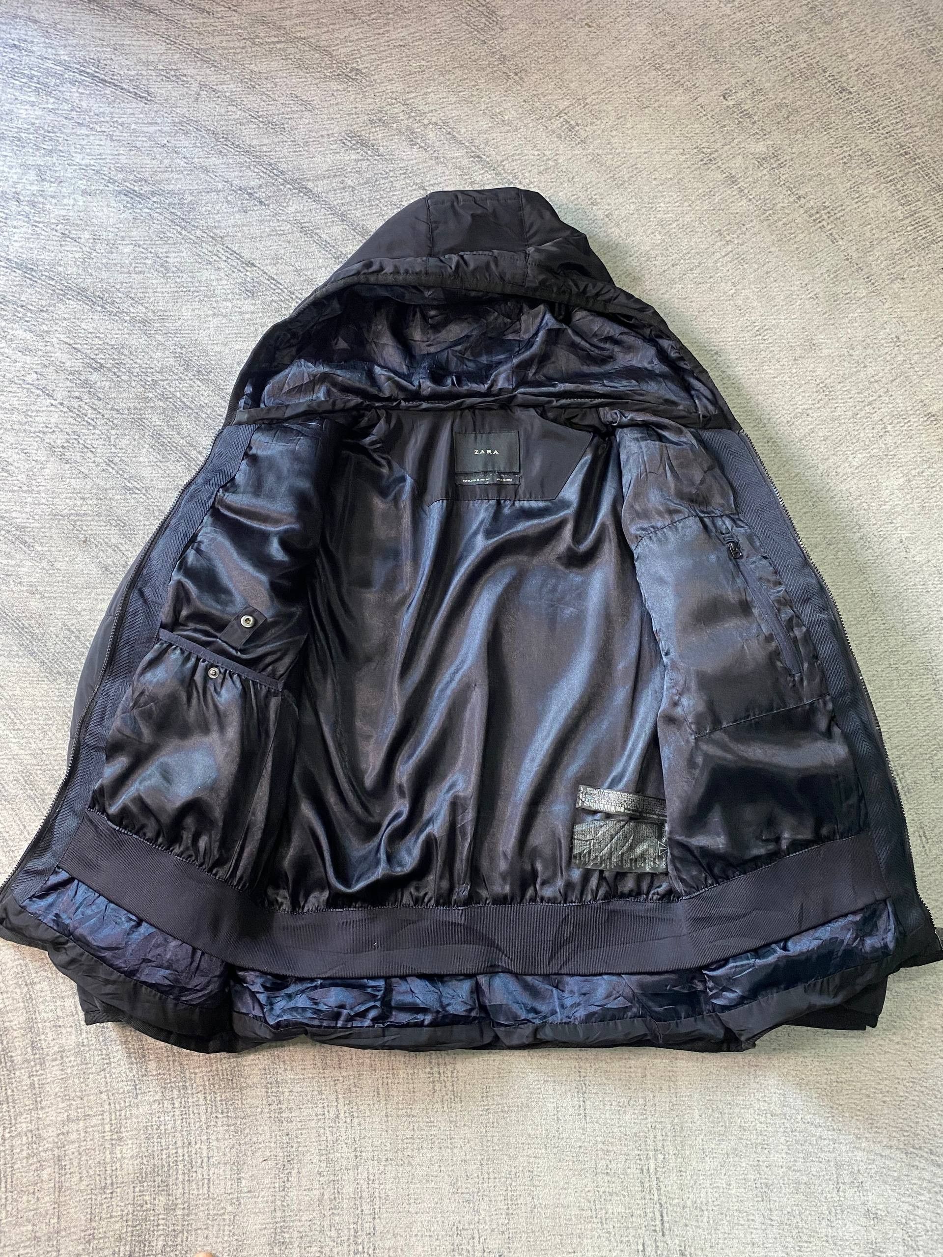 Zara Zara Man Denim Puffer Jacket Navy Black Size US XL / EU 56 / 4 - 7 Thumbnail