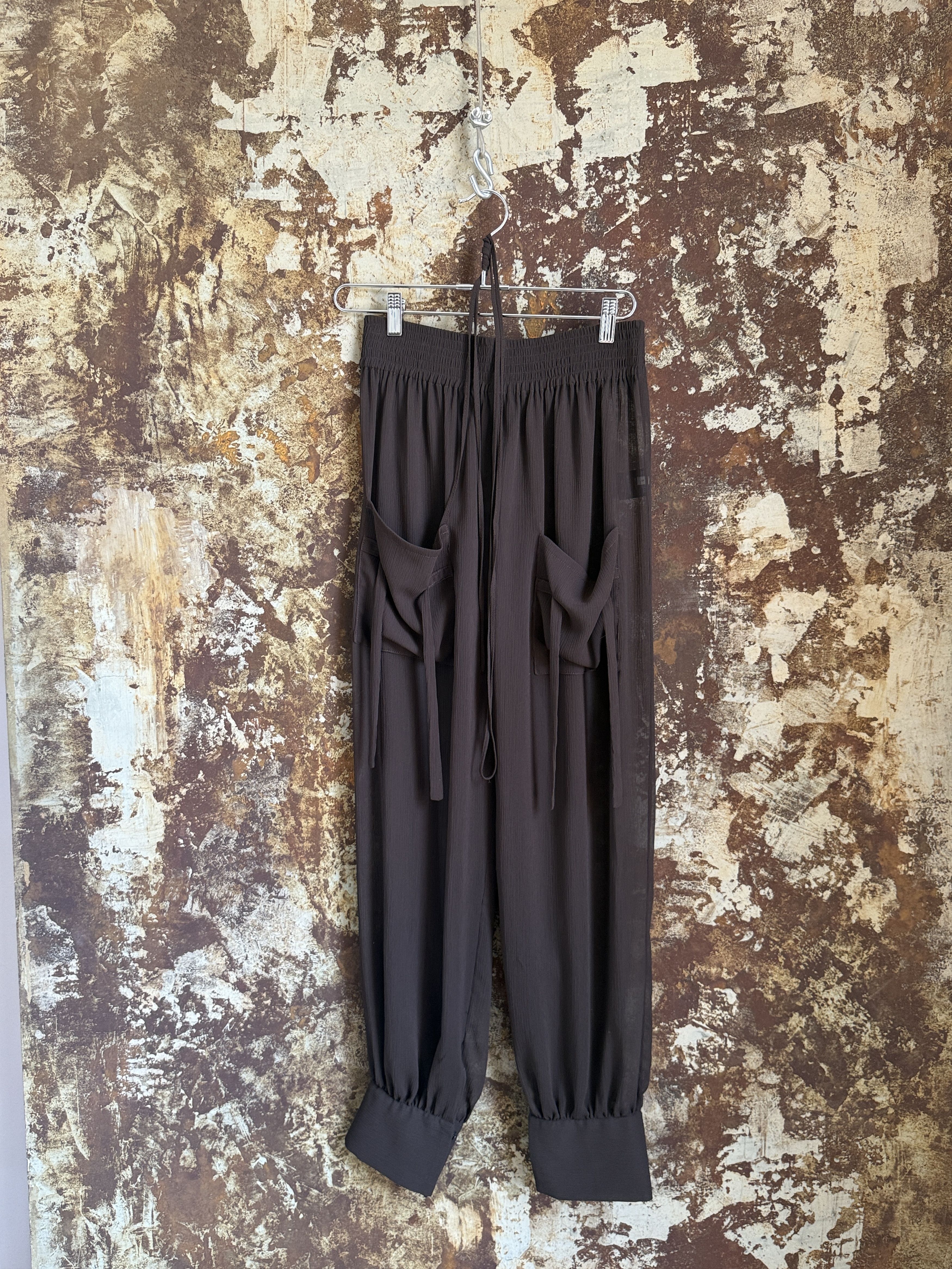 Other $600 NWT SUPRIYA LELE SHEER DRAWSTRING TROUSERS Size 27" / US 4 / IT 40 - 6 Thumbnail