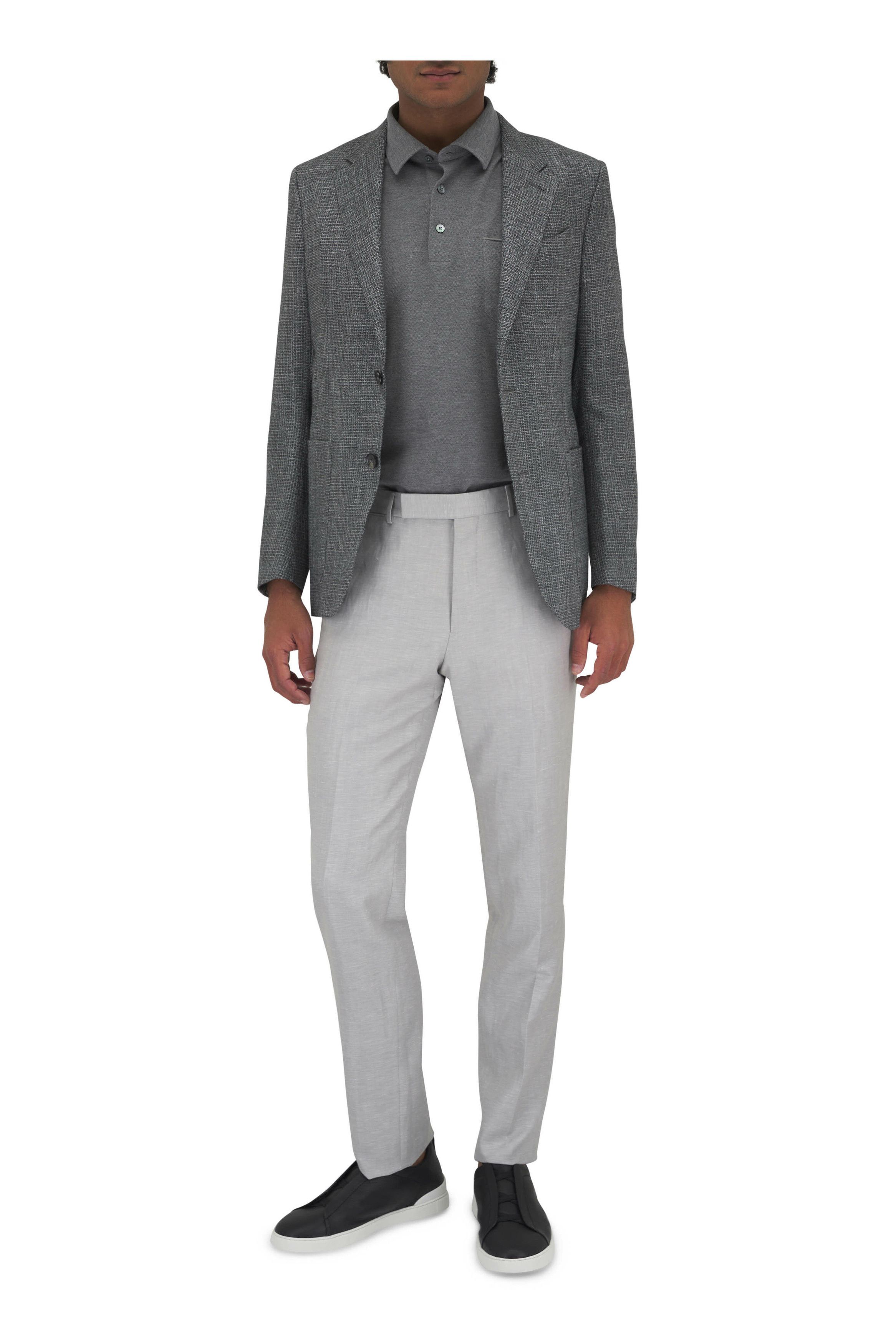 Z Zegna o1mtch0225 Mini Check Sportcoat in Grey Size US XXL / EU 58 / 5 - 3 Thumbnail