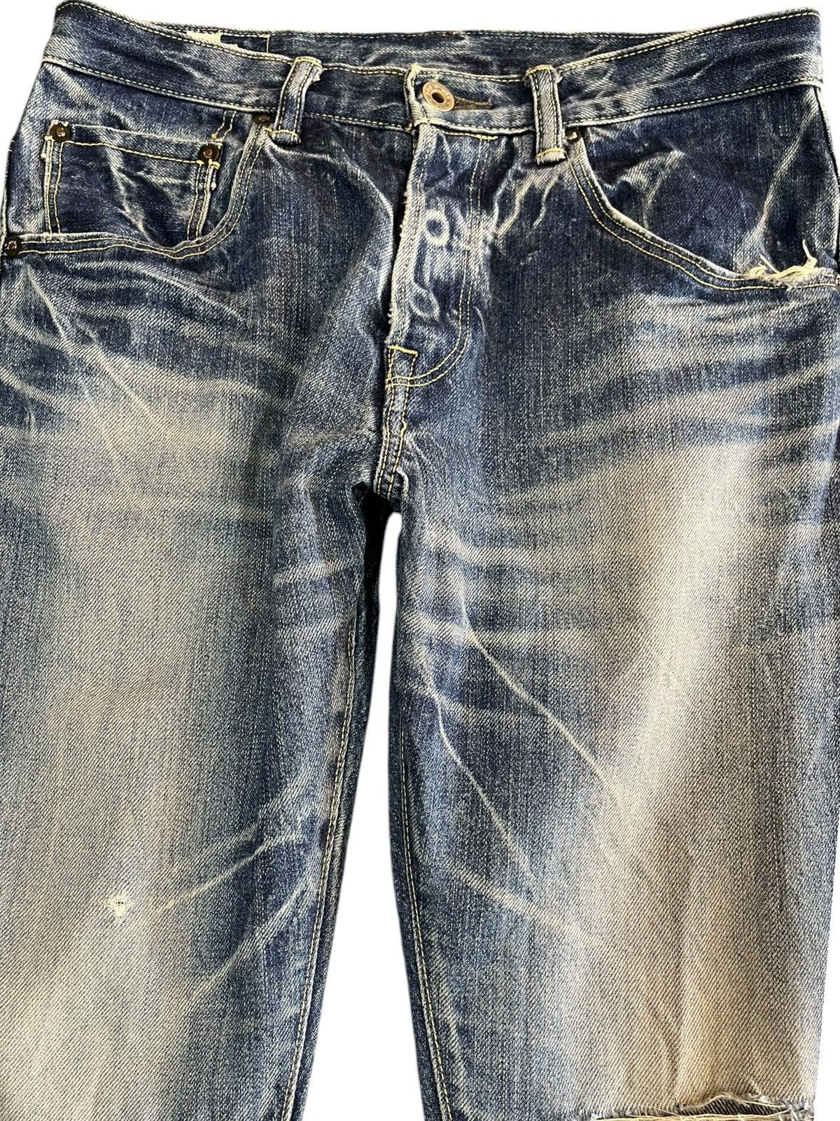 Le Grande Bleu (L.G.B.) Vintage Domingo Selvedge Distressed Denim Size US 29 - 2 Thumbnail