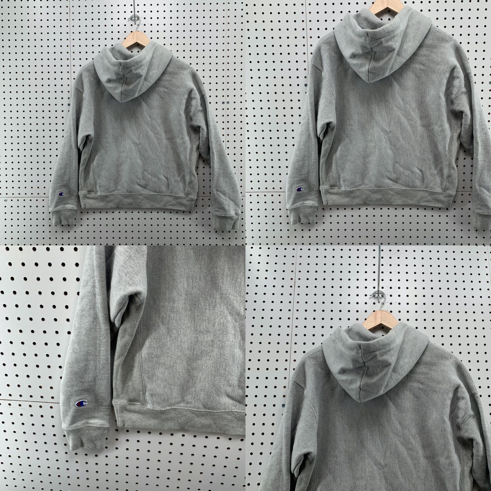 Champion Champion Reverse Weave Hoodie Women Large Gray Spellout Hooded Pullover Size L / US 10 / IT 46 - 11 Thumbnail