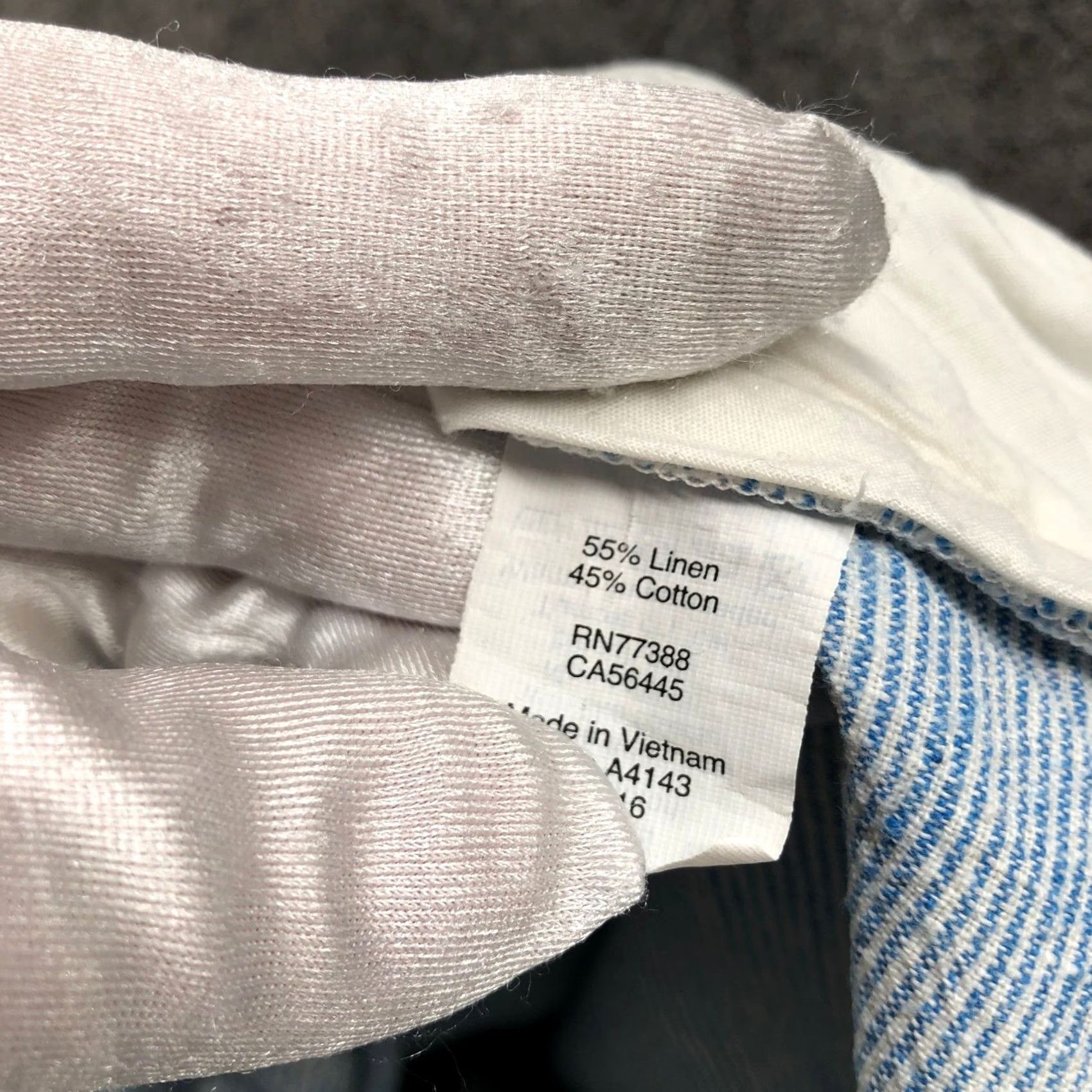 J.Crew VINTAGE J. Crew Linen Cotton Beach Short Mens 34 Blue White Stripe 8" Flat Front Size US 34 / EU 50 - 4 Thumbnail