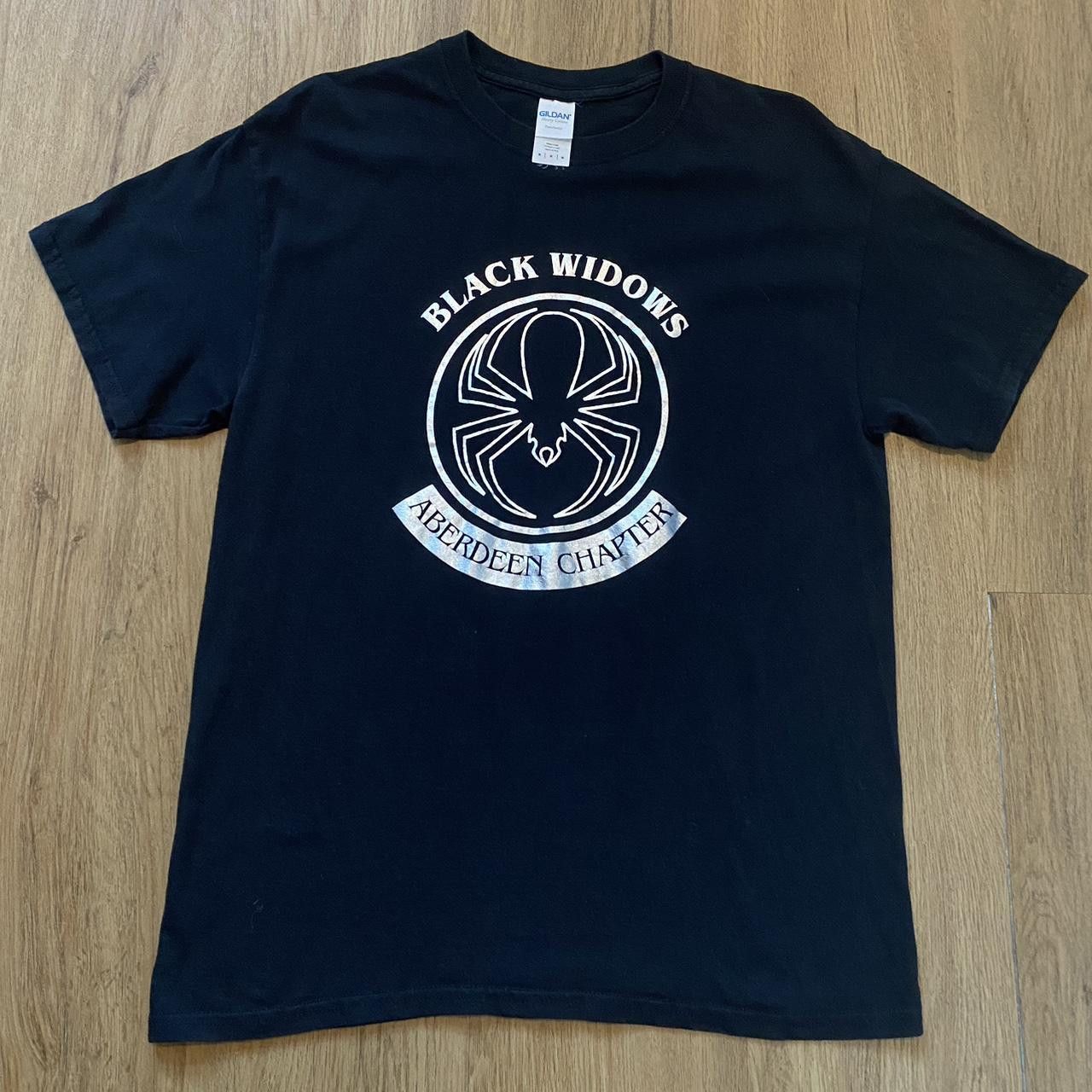Gildan Black and white Aberdeen Chapter Black Widows Size US M / EU 48-50 / 2 - 1 Thumbnail