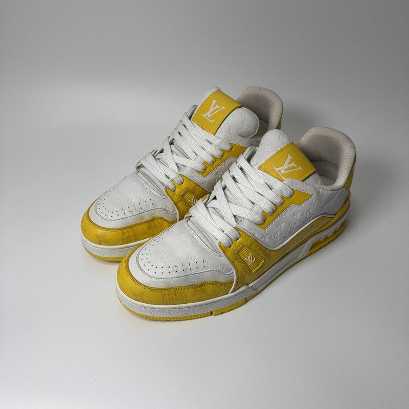 Louis Vuitton Louis Vuitton Yellow-Trimmed Low-Top Trainers 0089 Size US 9 / EU 42 - 1 Thumbnail