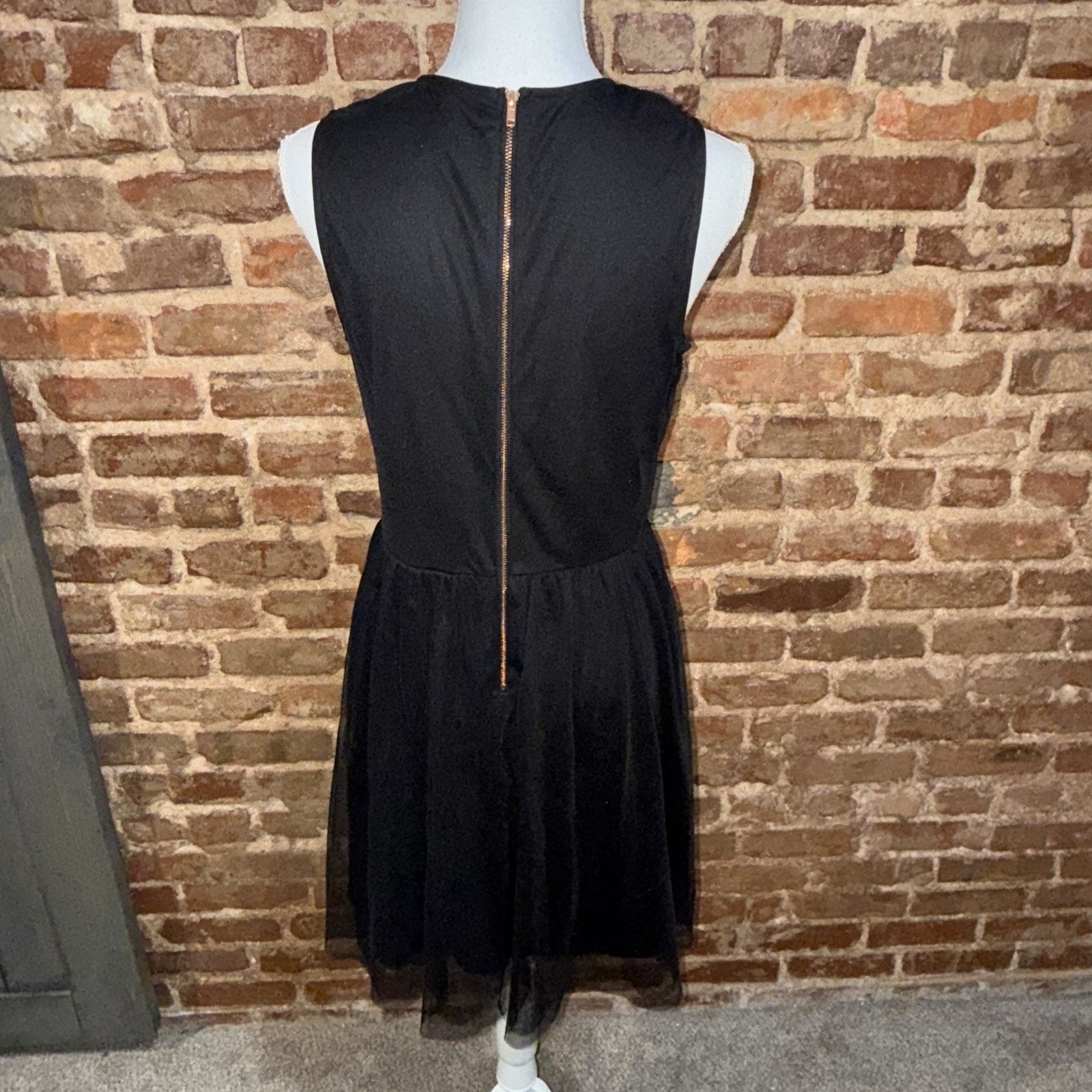 Other Dress Black Mesh Floral Embroidered Fairy Goth Sz L Size L / US 10 / IT 46 - 4 Thumbnail