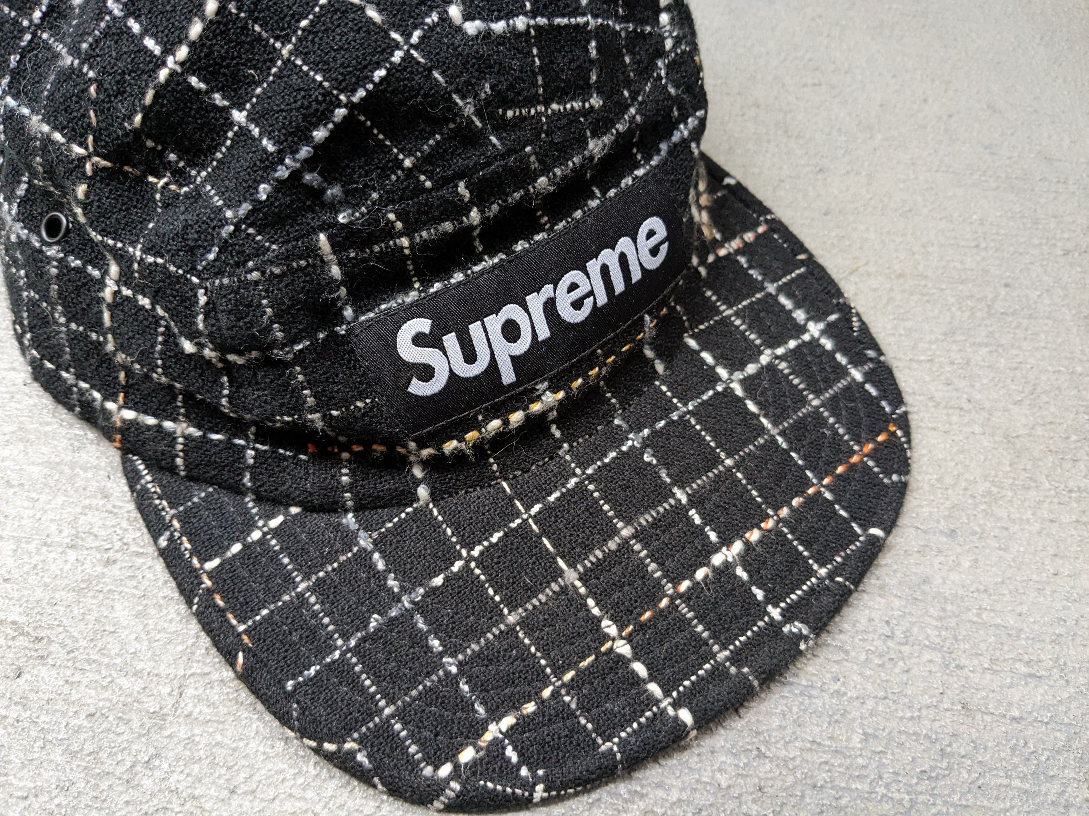 Supreme boucle camp cap black sales