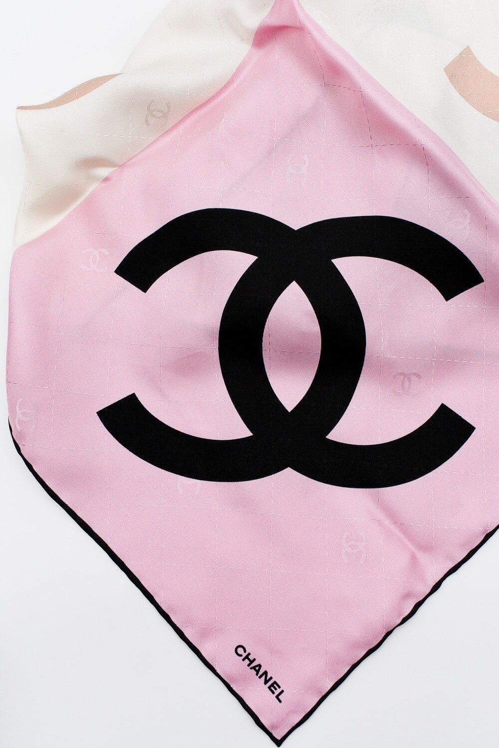 Chanel Chanel Silk Scarf and Hair Scrunchie Pink Black Size ONE SIZE - 3 Thumbnail